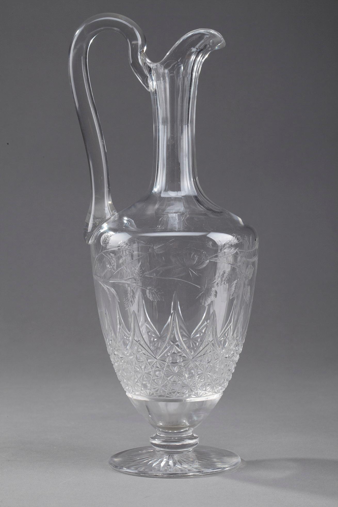 French Set of Crystal Ewer and Carafe For Sale