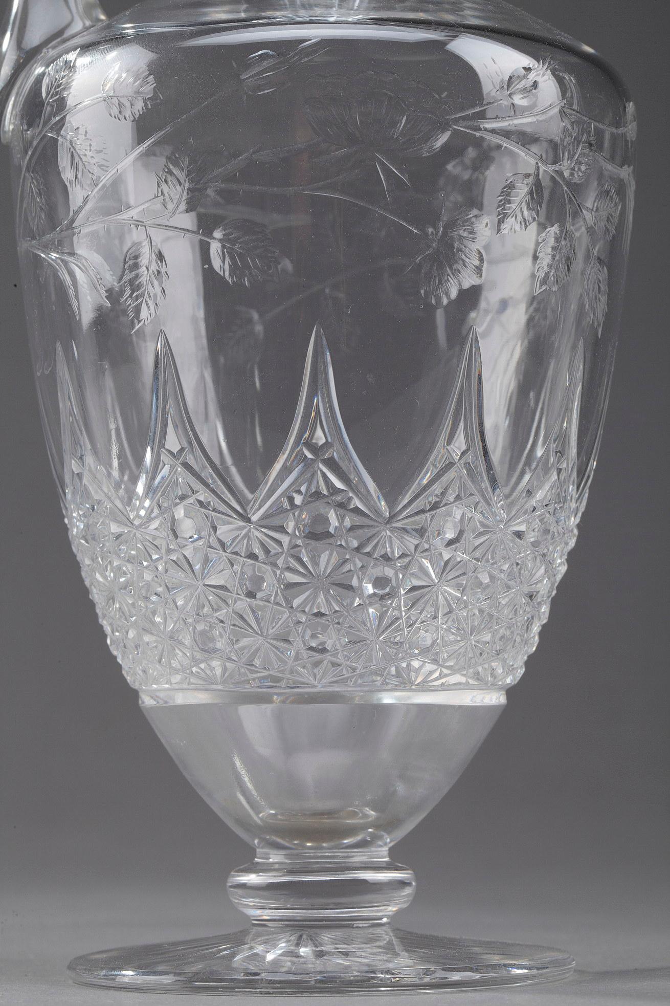 Early 20th Century Set of Crystal Ewer and Carafe For Sale