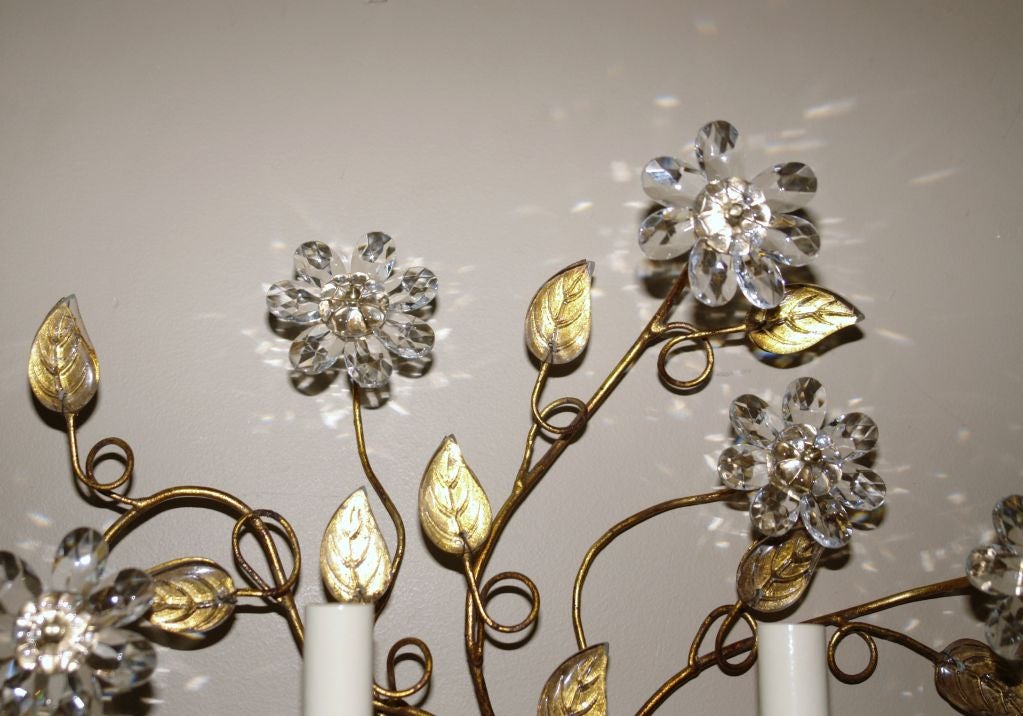 Juego de Apliques Flor de Cristal, se venden por pares Francés en venta