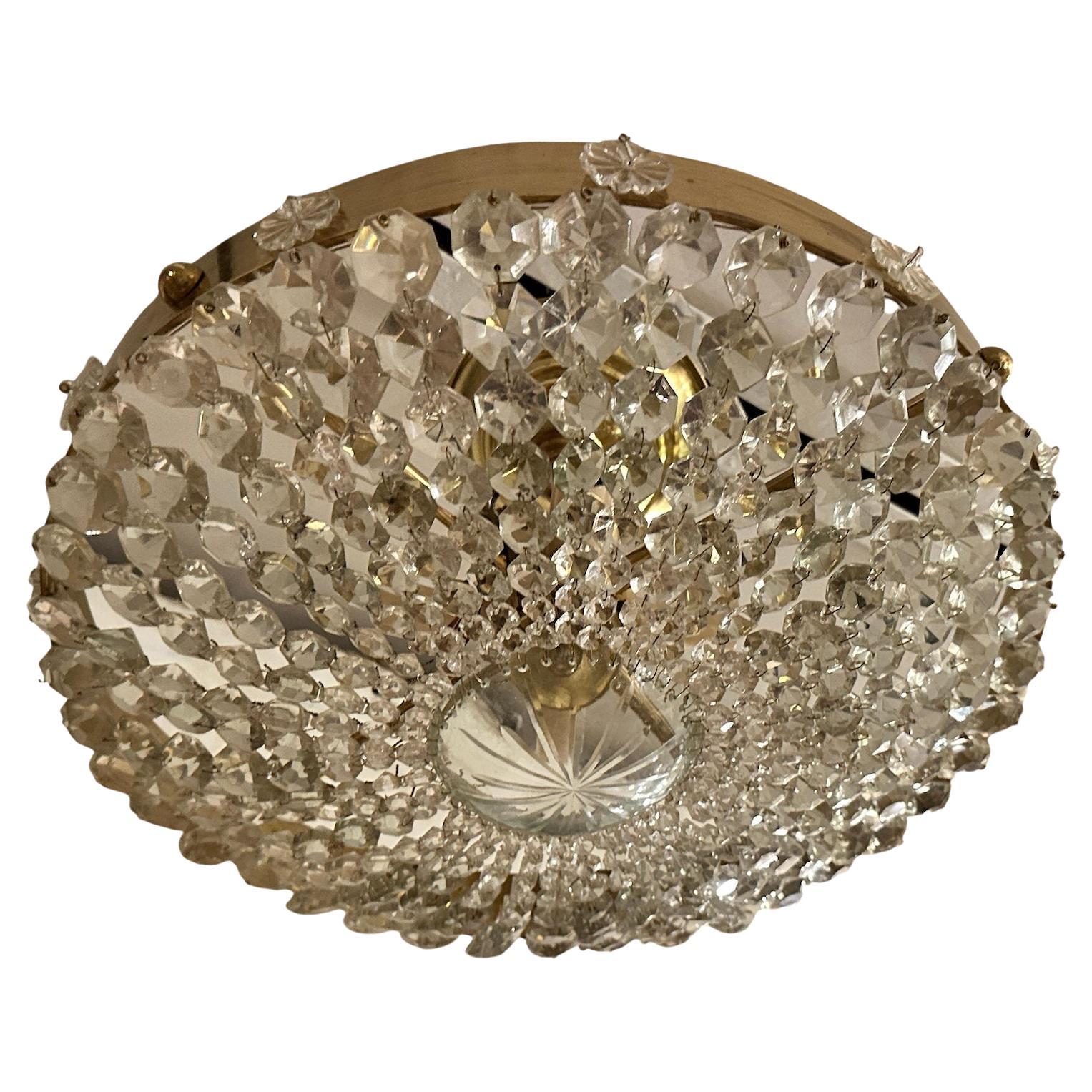 Set of Crystal Light Fixtures, Sold Individually For Sale