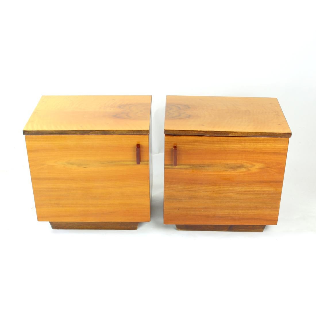 Set Of Cubical Bedside Tables, Czechoslovakia 1960s 5