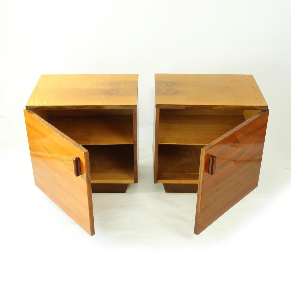 Mid-20th Century Set Of Cubical Bedside Tables, Czechoslovakia 1960s