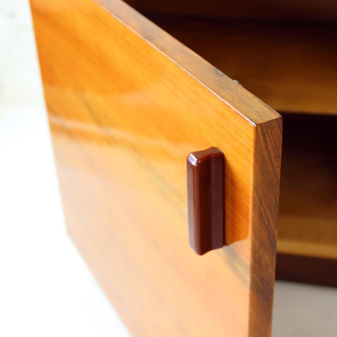 Oak Set Of Cubical Bedside Tables, Czechoslovakia 1960s