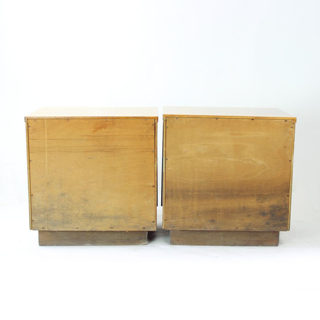 Set Of Cubical Bedside Tables, Czechoslovakia 1960s 2