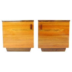 Set Of Cubical Bedside Tables, Czechoslovakia 1960s