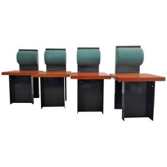 Set of Cubist Industrial Design Chairs Memphis Style, 1990s