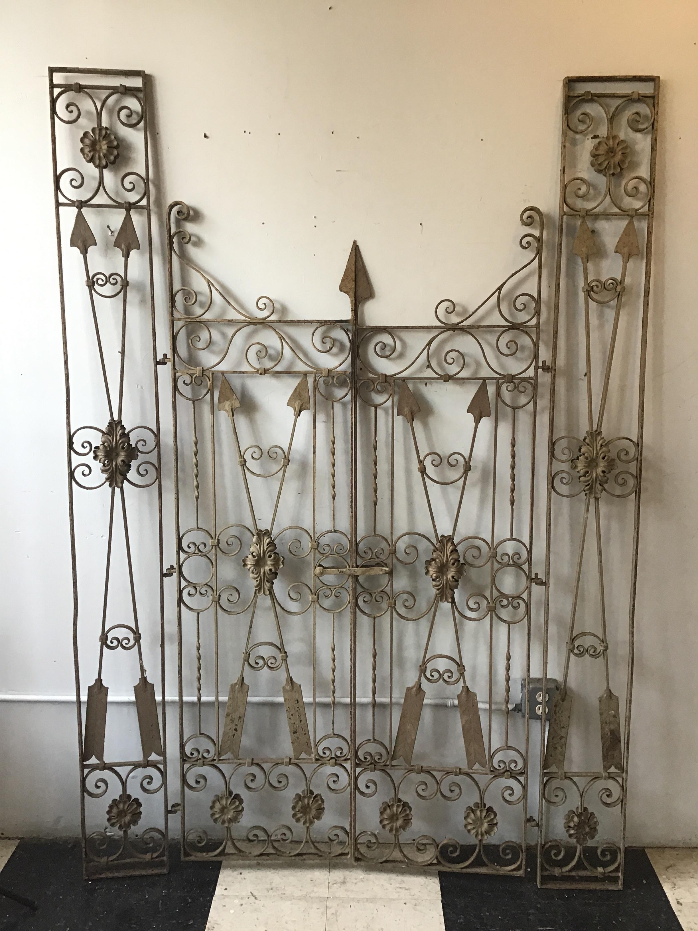 Set of custom neoclassical iron garden gates.