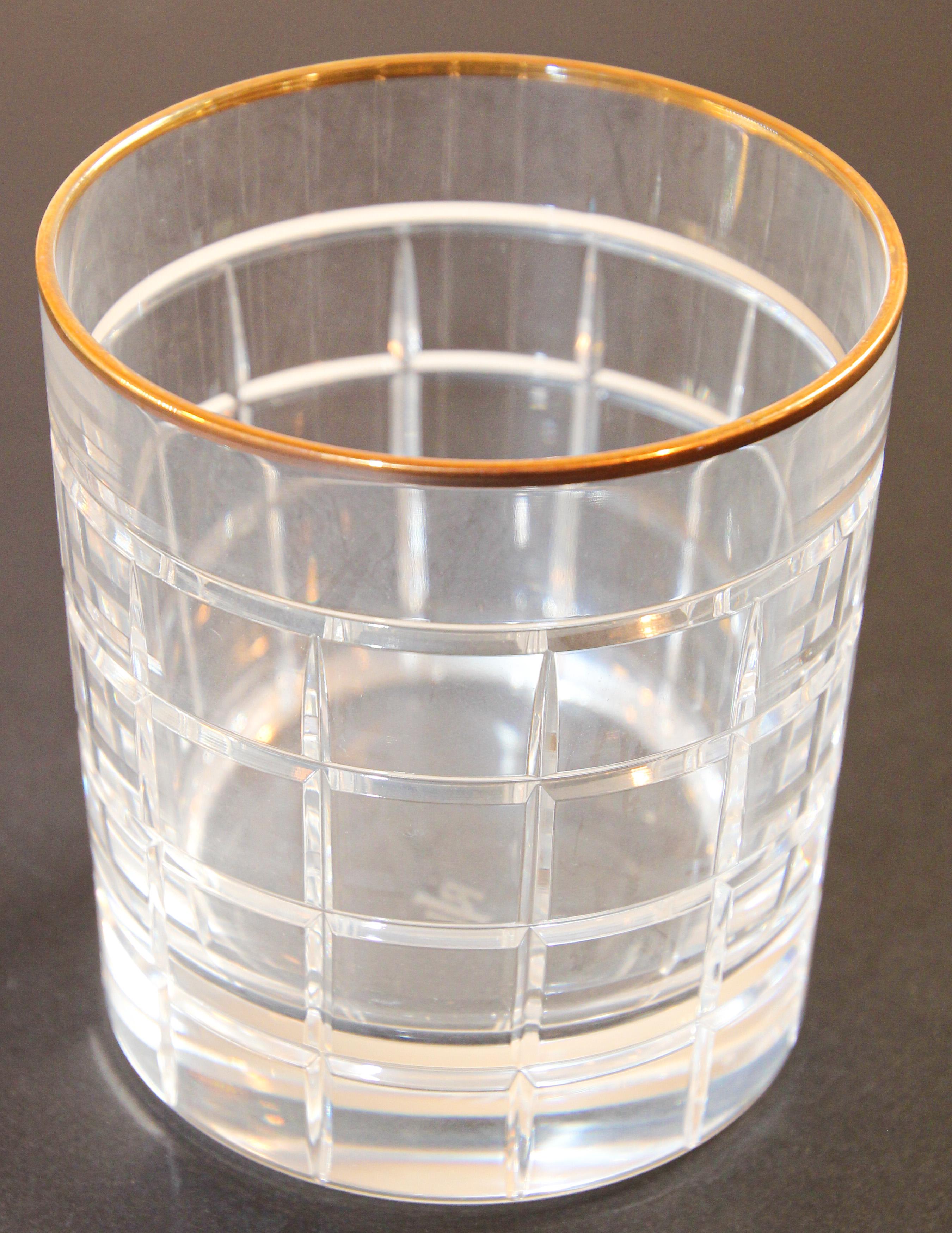 20th Century Set of Cut Crystal Double Old-Fashioned Whiskey Glasses by Ralph Lauren
