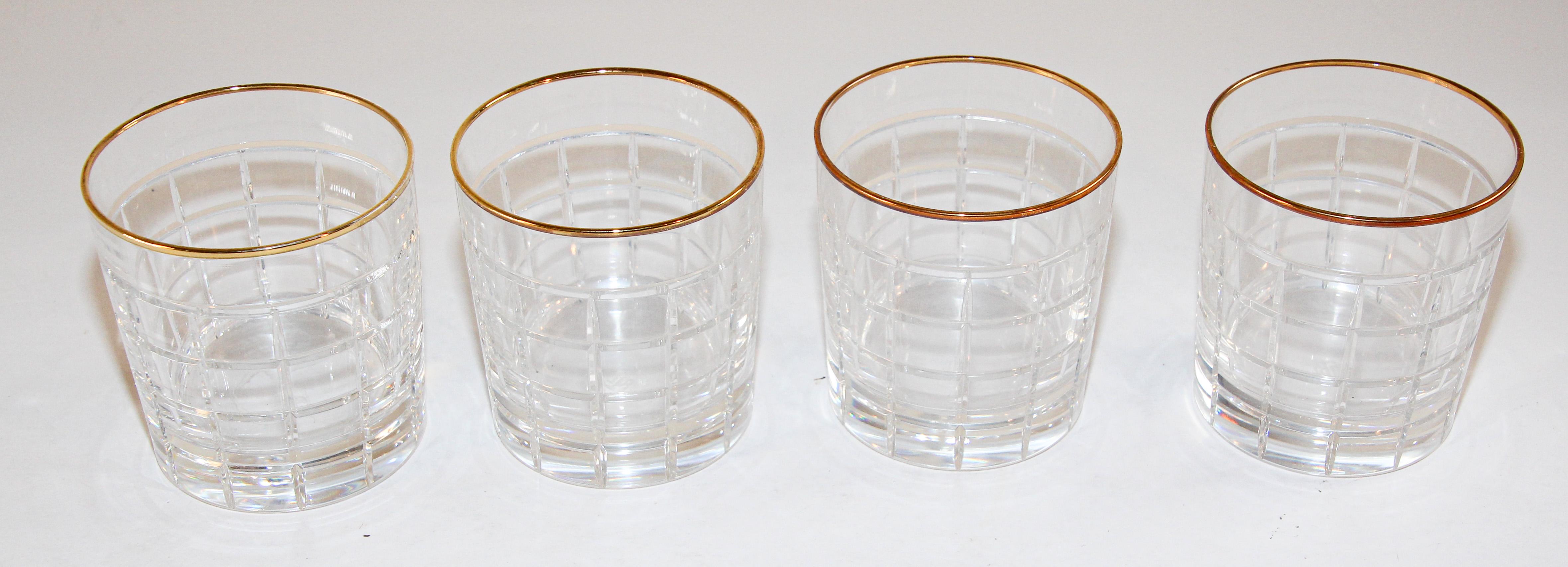 Unknown Set of Cut Crystal Double Old-Fashioned Whiskey Glasses by Ralph Lauren