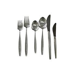 Vintage Set of Cypress Silverware Designed by Designed by Tias Eckhoff for Georg Jensen