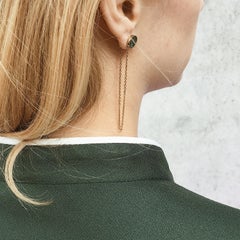 Set of dangle and stud earrings with nephrite