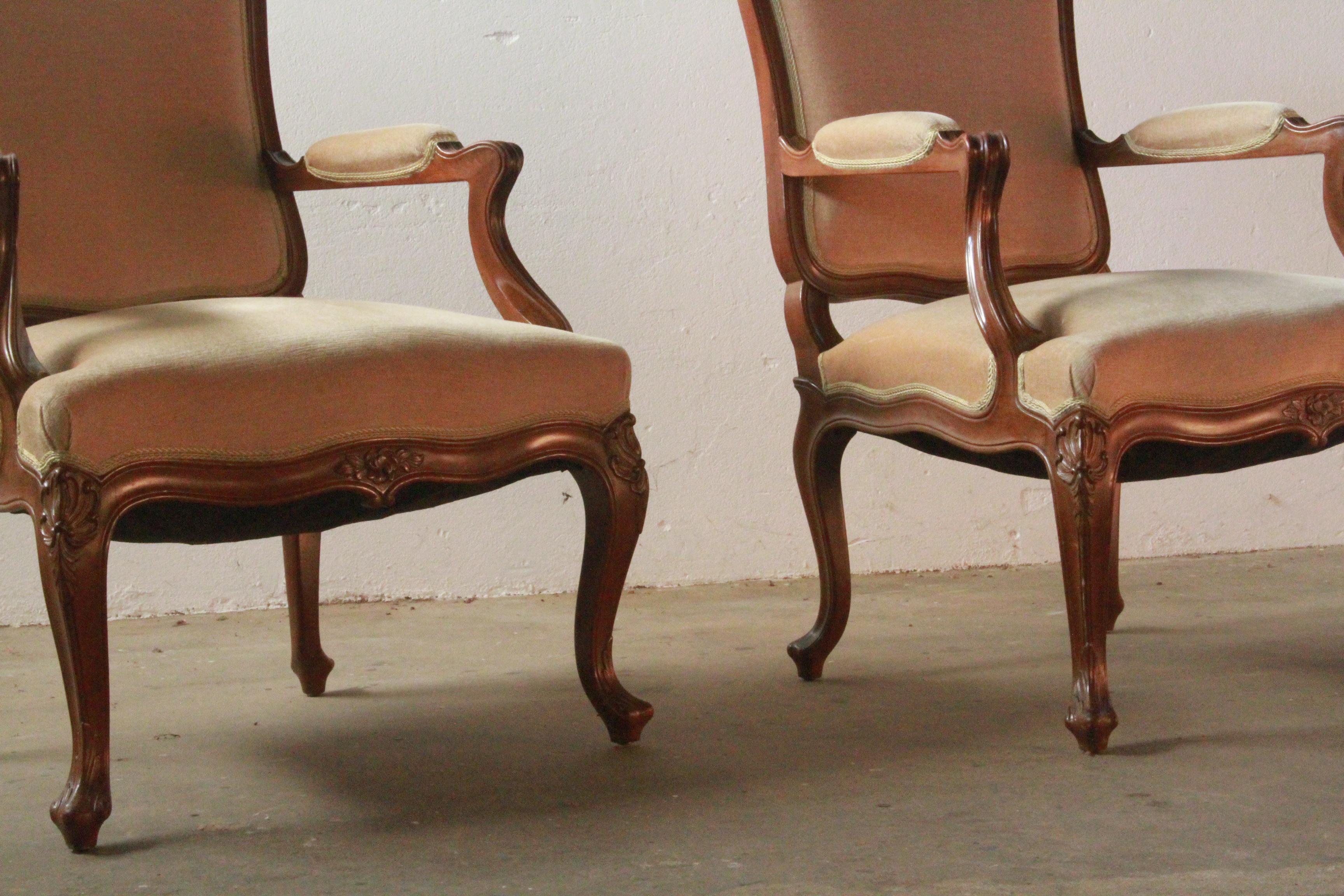 Ensemble de chaises longues danoises anciennes du 18e siècle, style Louis XV en vente 10