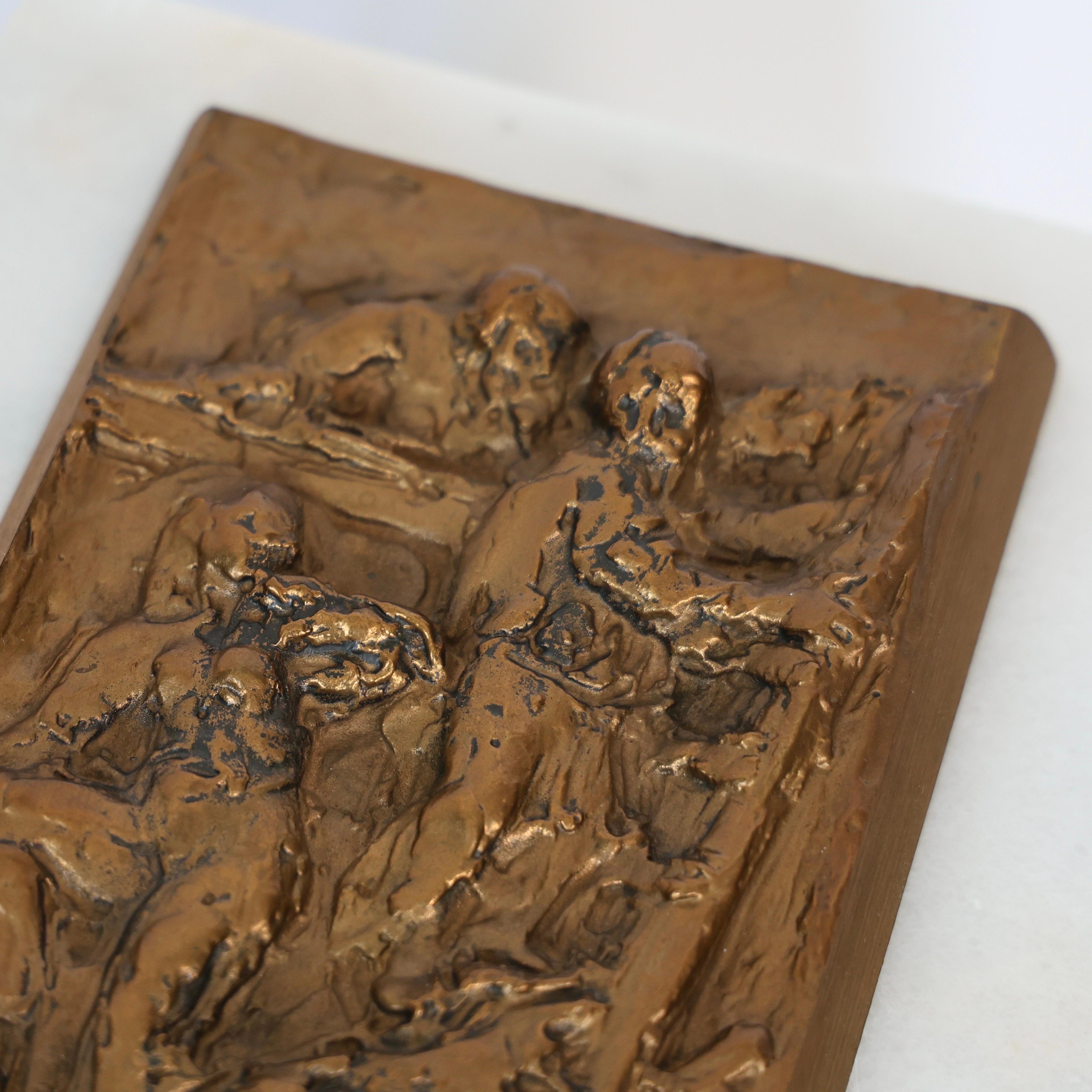 Set of Danish Brass Relief Plaques made by Anders Nyborg, 1970s, Denmark For Sale 1