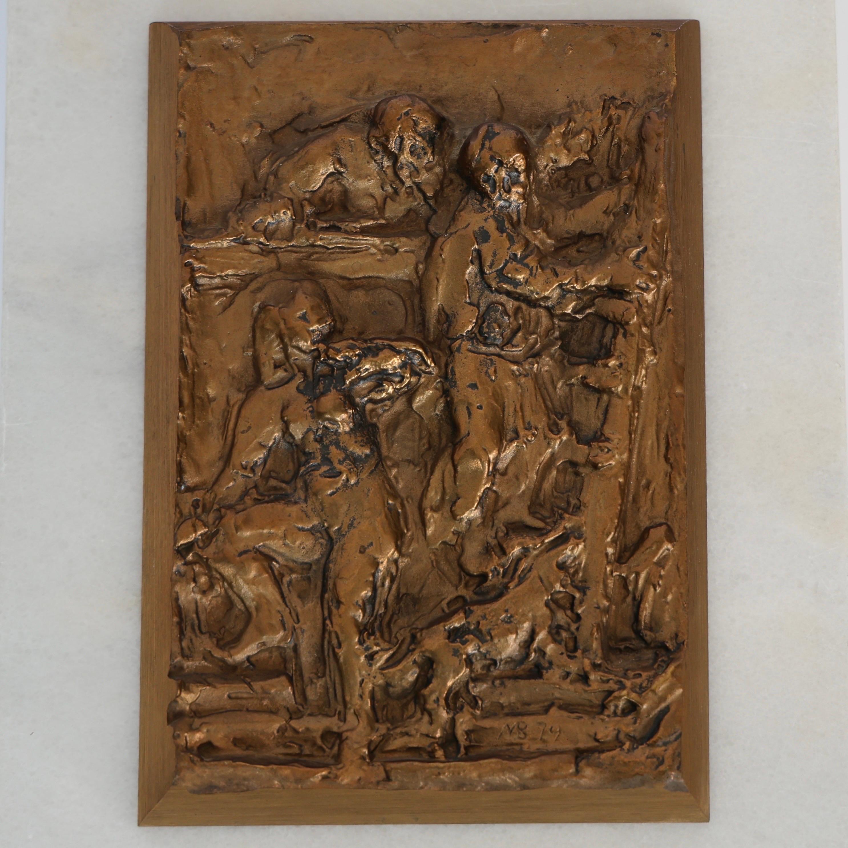 Set of Danish Brass Relief Plaques made by Anders Nyborg, 1970s, Denmark For Sale 3