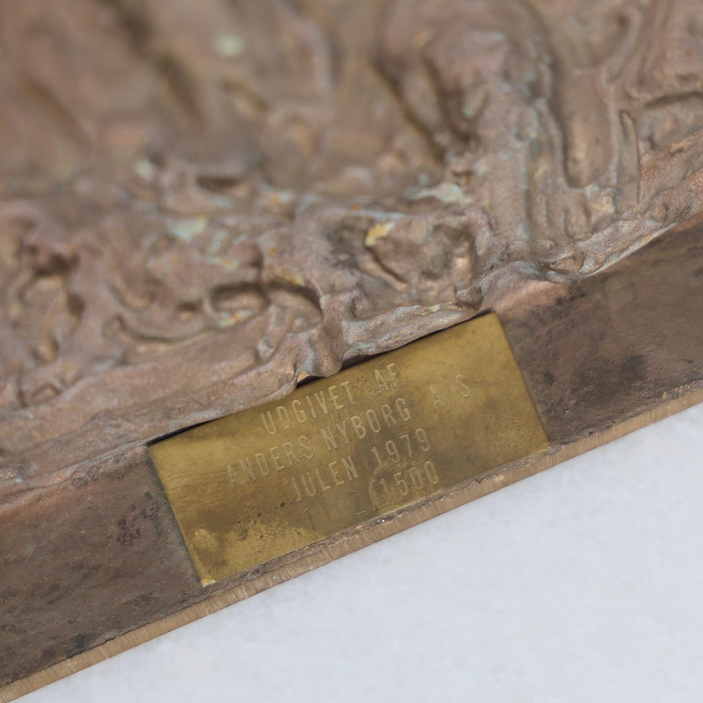 Set of Danish Brass Relief Plaques made by Anders Nyborg, 1970s, Denmark For Sale 4