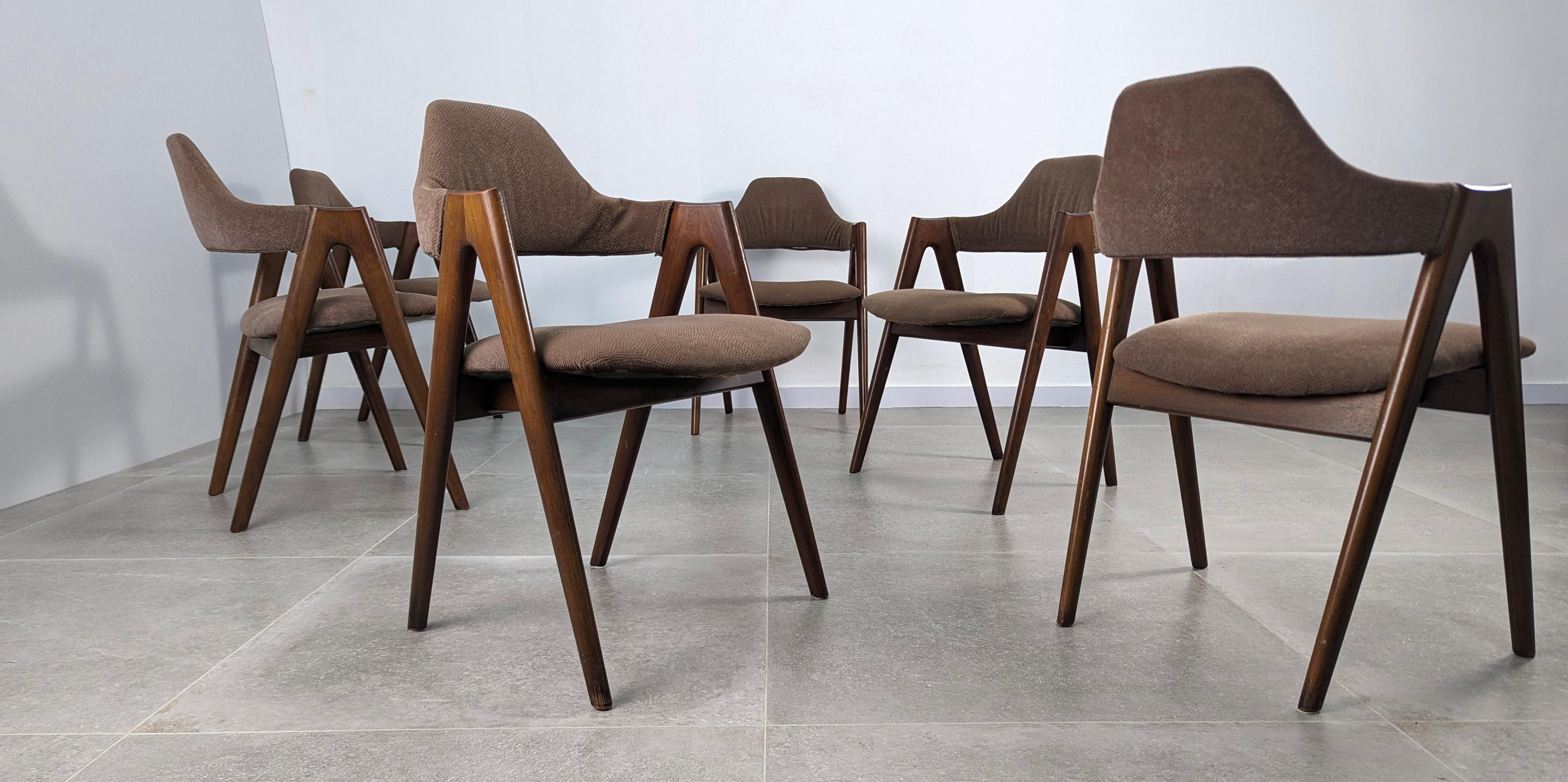 Set of Danish Compass Chairs by Kai Kristiansen, 1960s For Sale 1