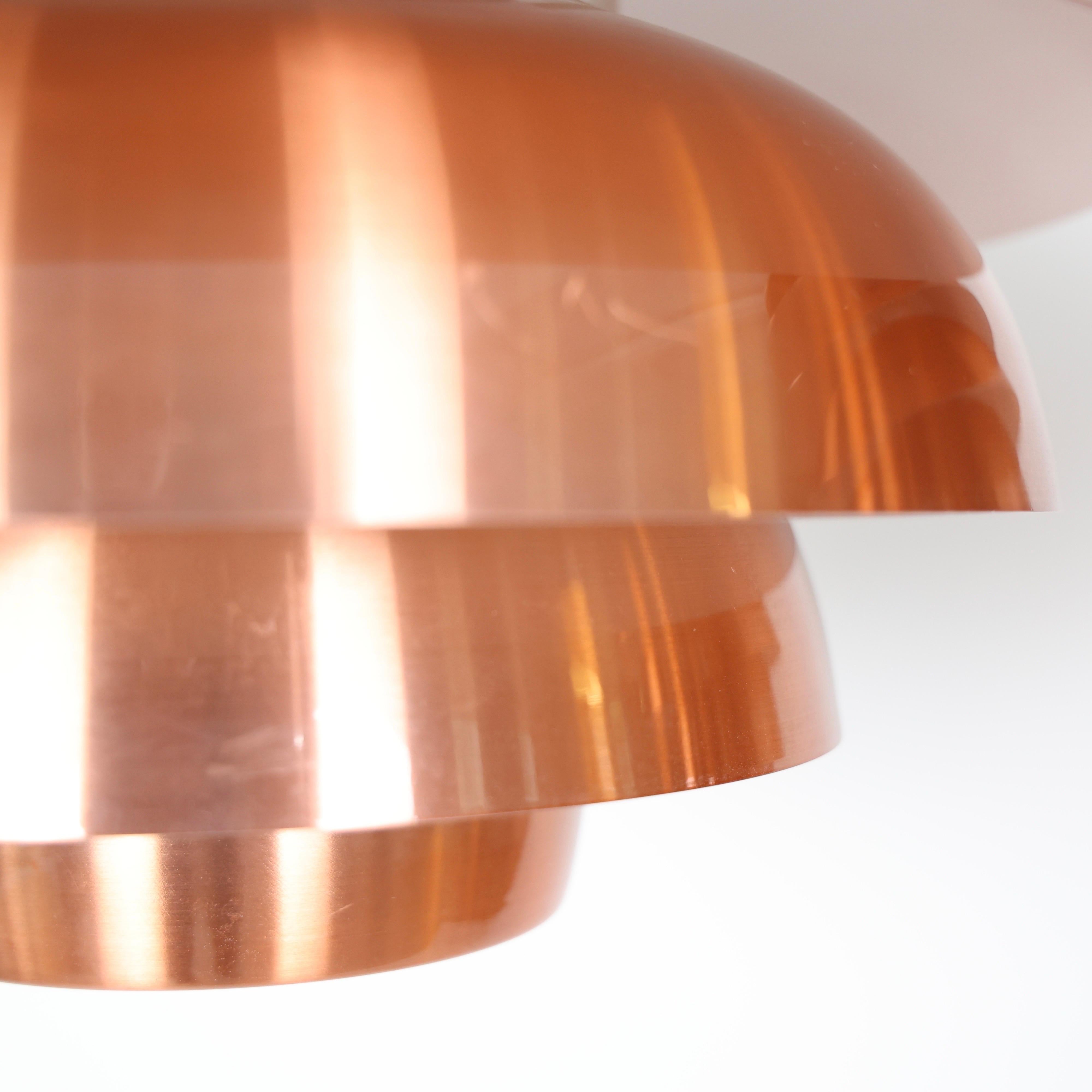 Set of Danish Copper Pendant Lights, 1980s, Denmark For Sale 5