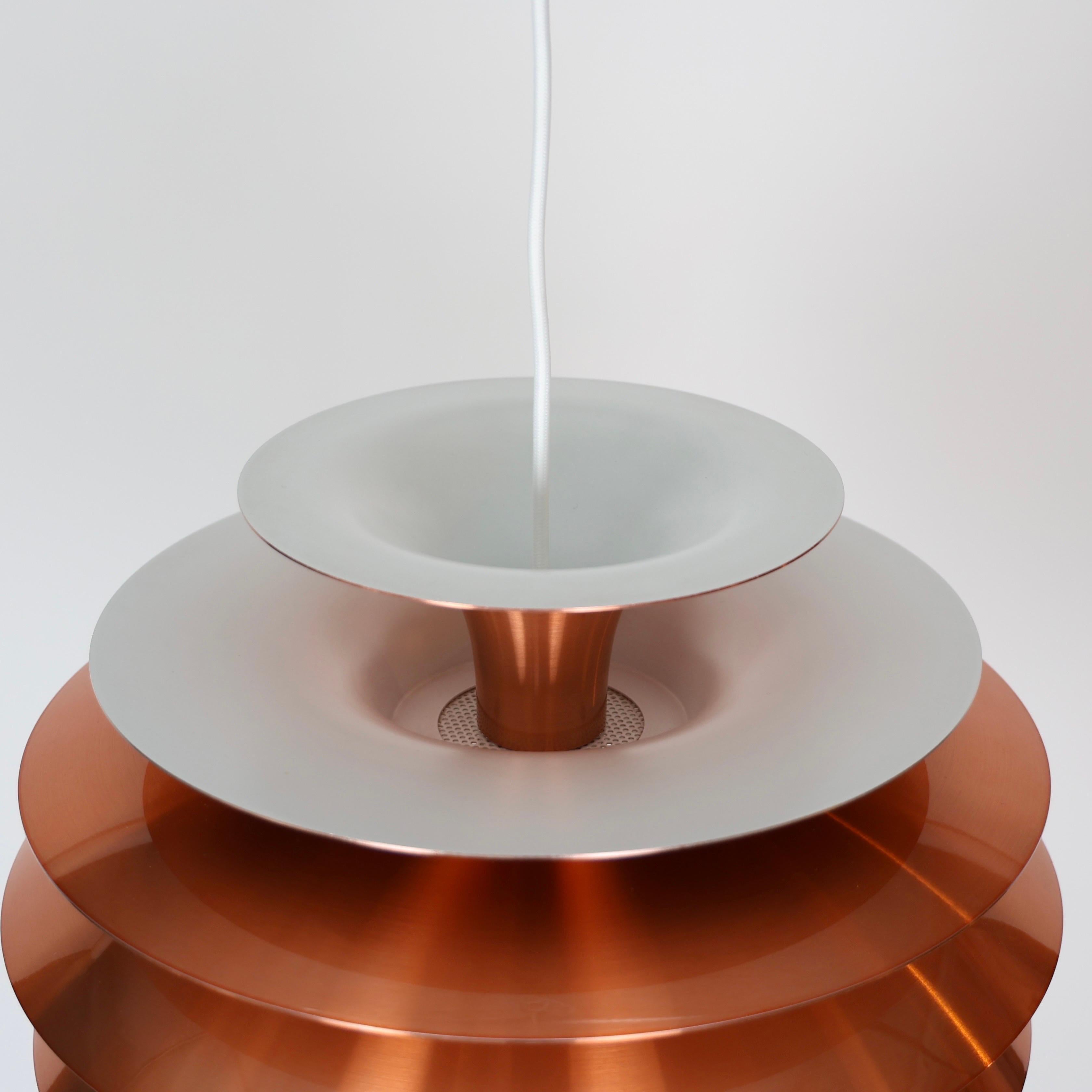 Set of Danish Copper Pendant Lights, 1980s, Denmark For Sale 2