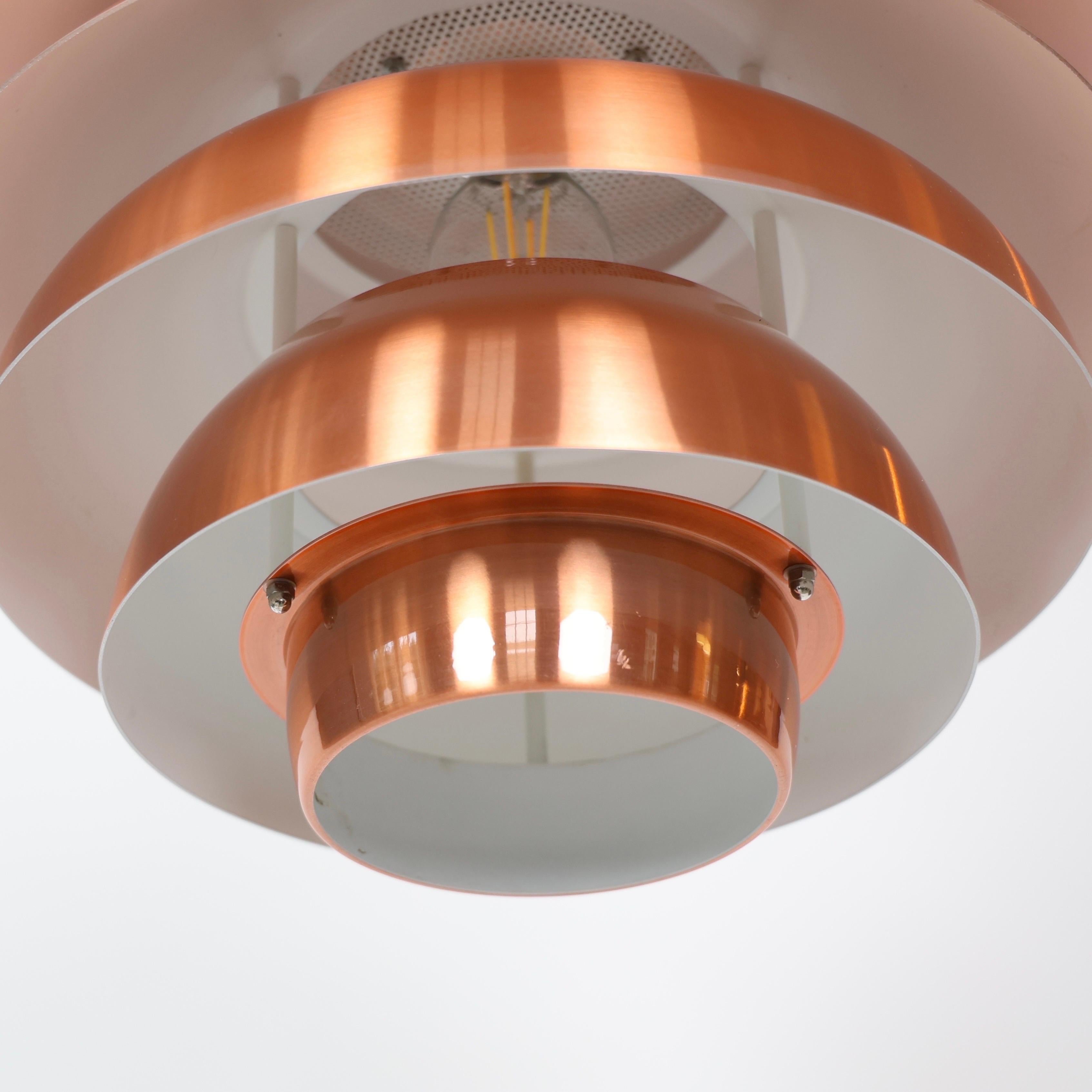 Set of Danish Copper Pendant Lights, 1980s, Denmark For Sale 3