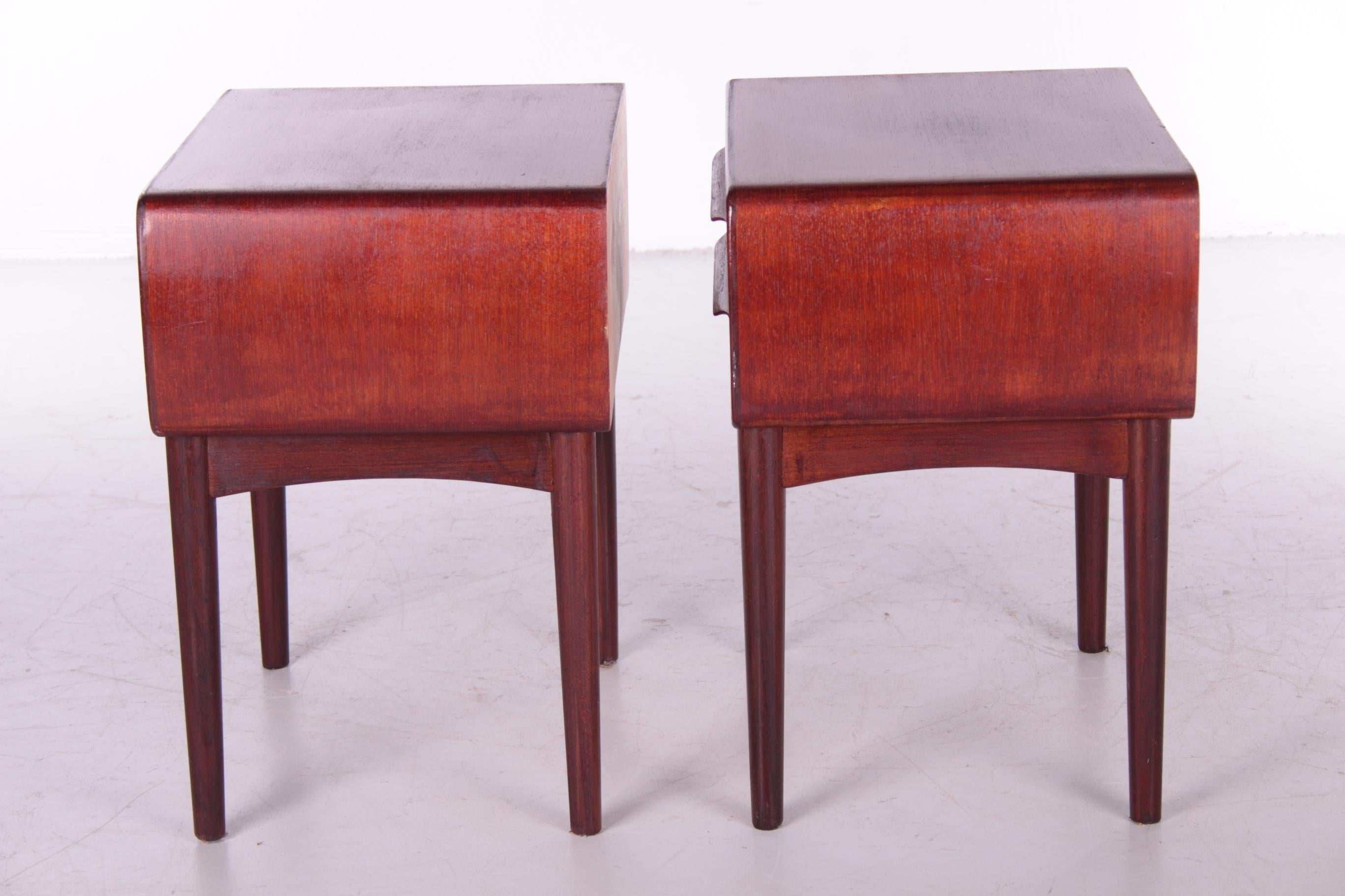 Mid-Century Modern Set of Danish Design Bedside Tables Designed by Johannes Andersen by c.f.Silkebo For Sale