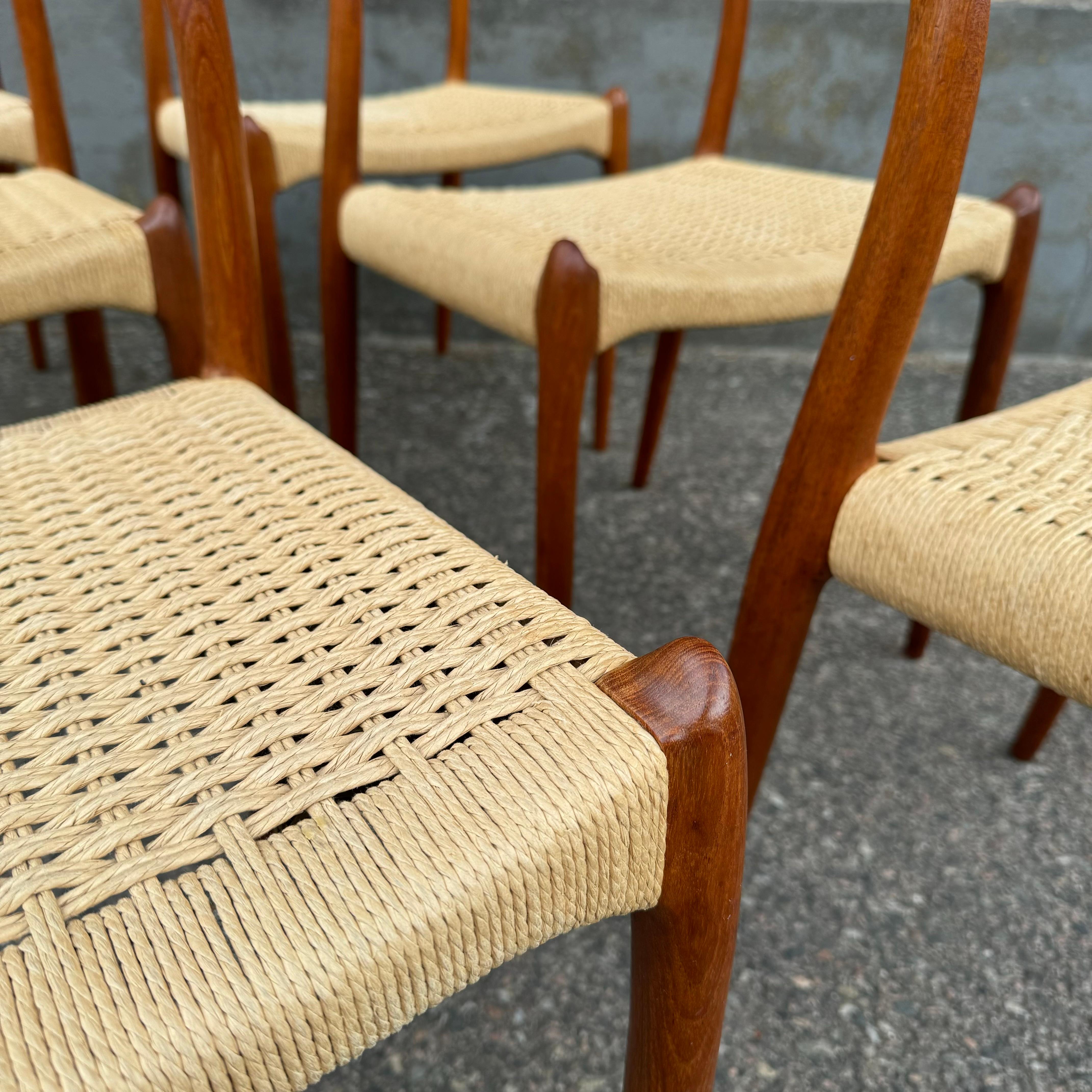 Set di 6 sedie da pranzo danesi di Niels Otto Møller in vendita 6