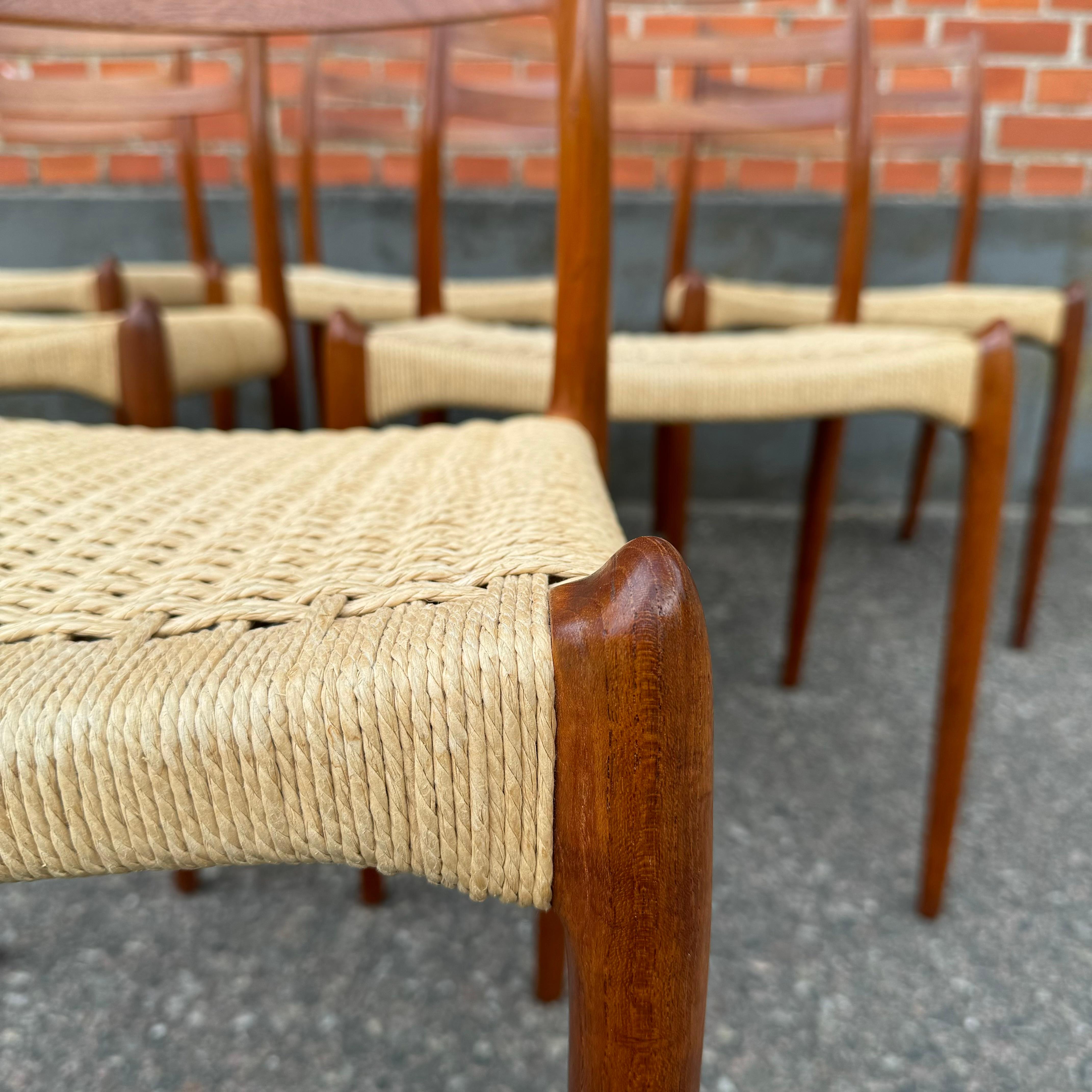 Set di 6 sedie da pranzo danesi di Niels Otto Møller In condizioni buone in vendita a Genarp, SE