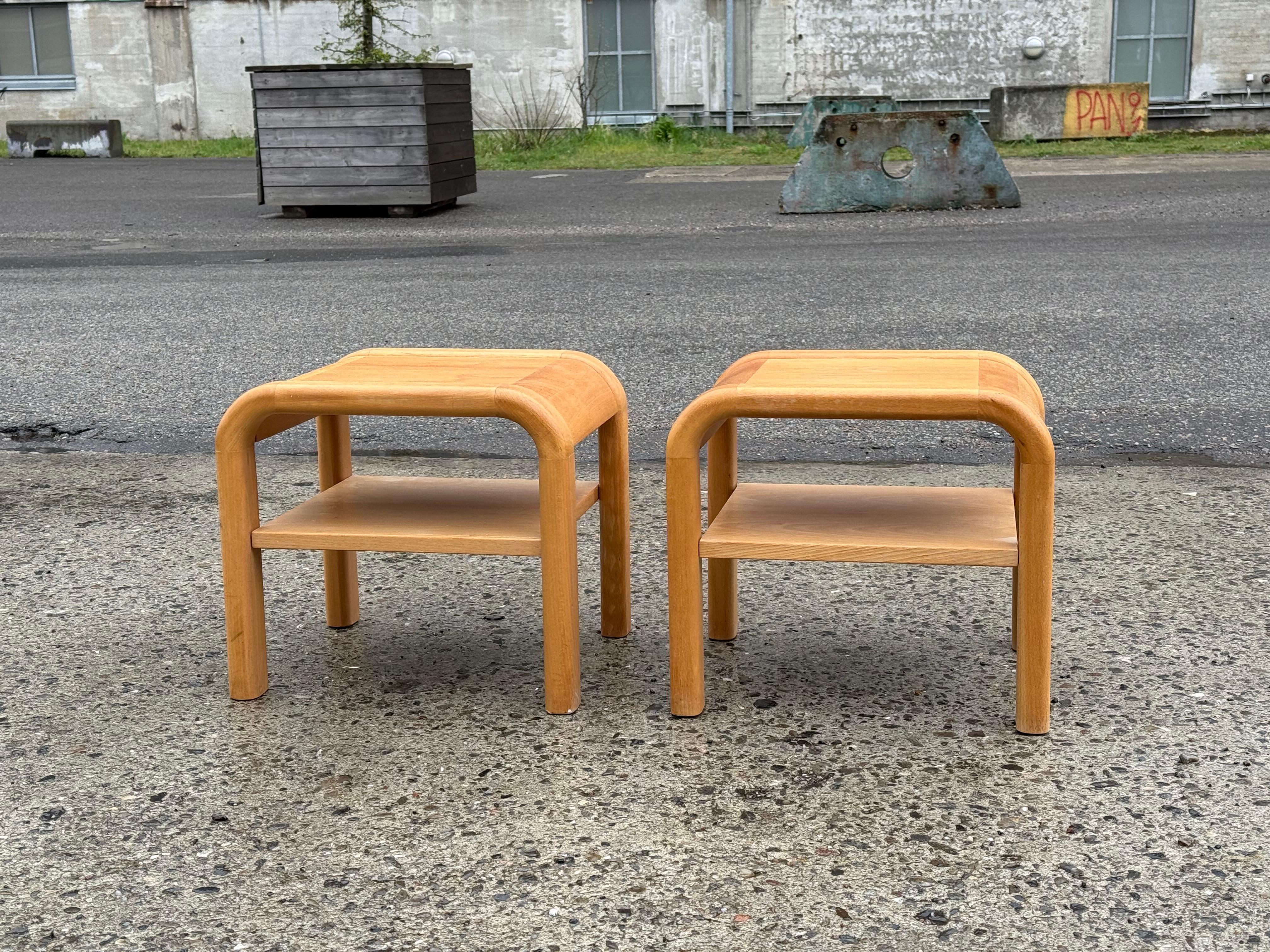 Mid-Century Modern Ensemble de tables de nuit brutalistes danoises du milieu du siècle dernier des années 1980 par Villy Nørgaard en vente