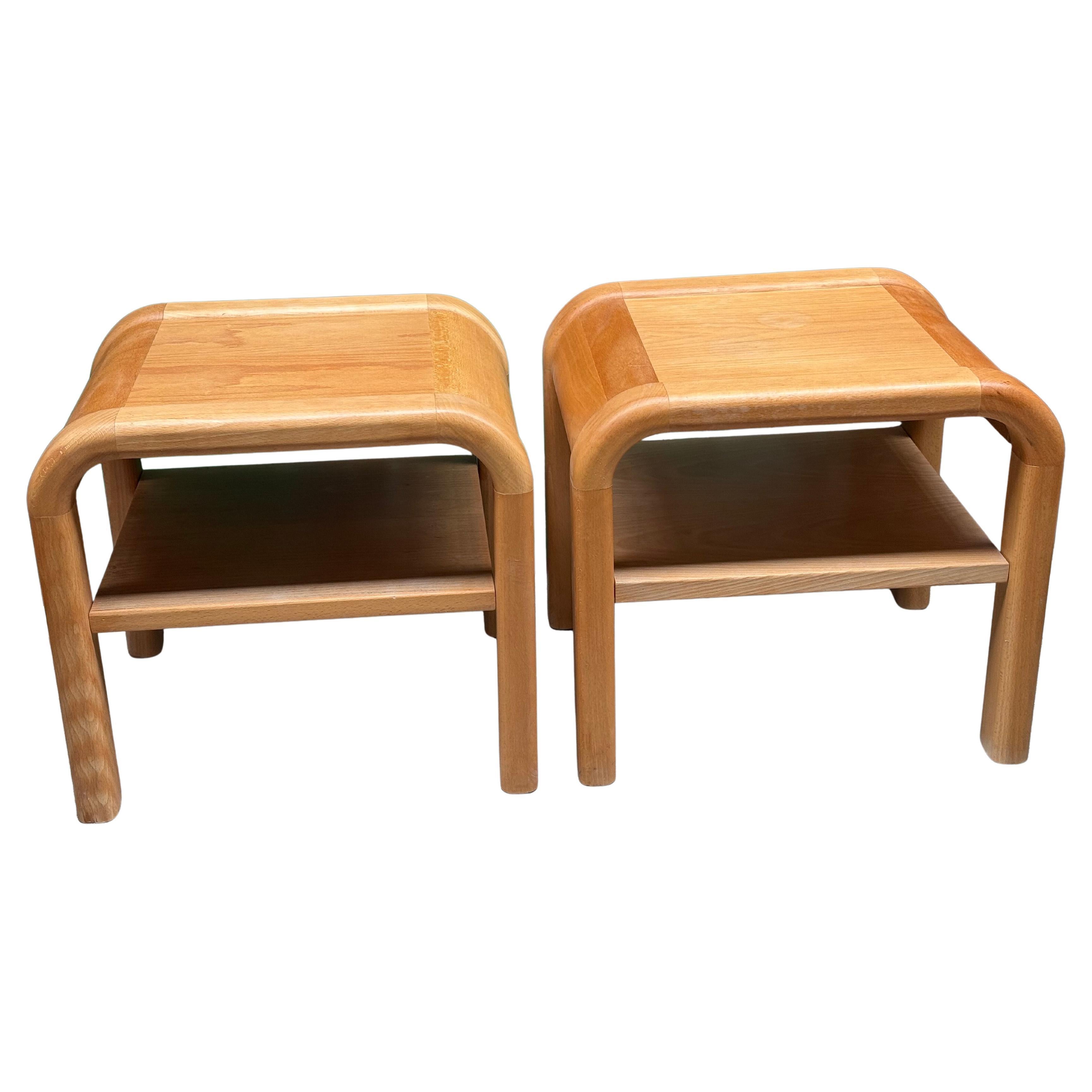 Set of Danish Mid century brutalist Nightstands from 1980´s by Villy Nørgaard