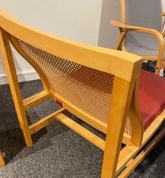 Set of Danish Modern chairs in oak and Patinated Leather by Rud Thygesen.