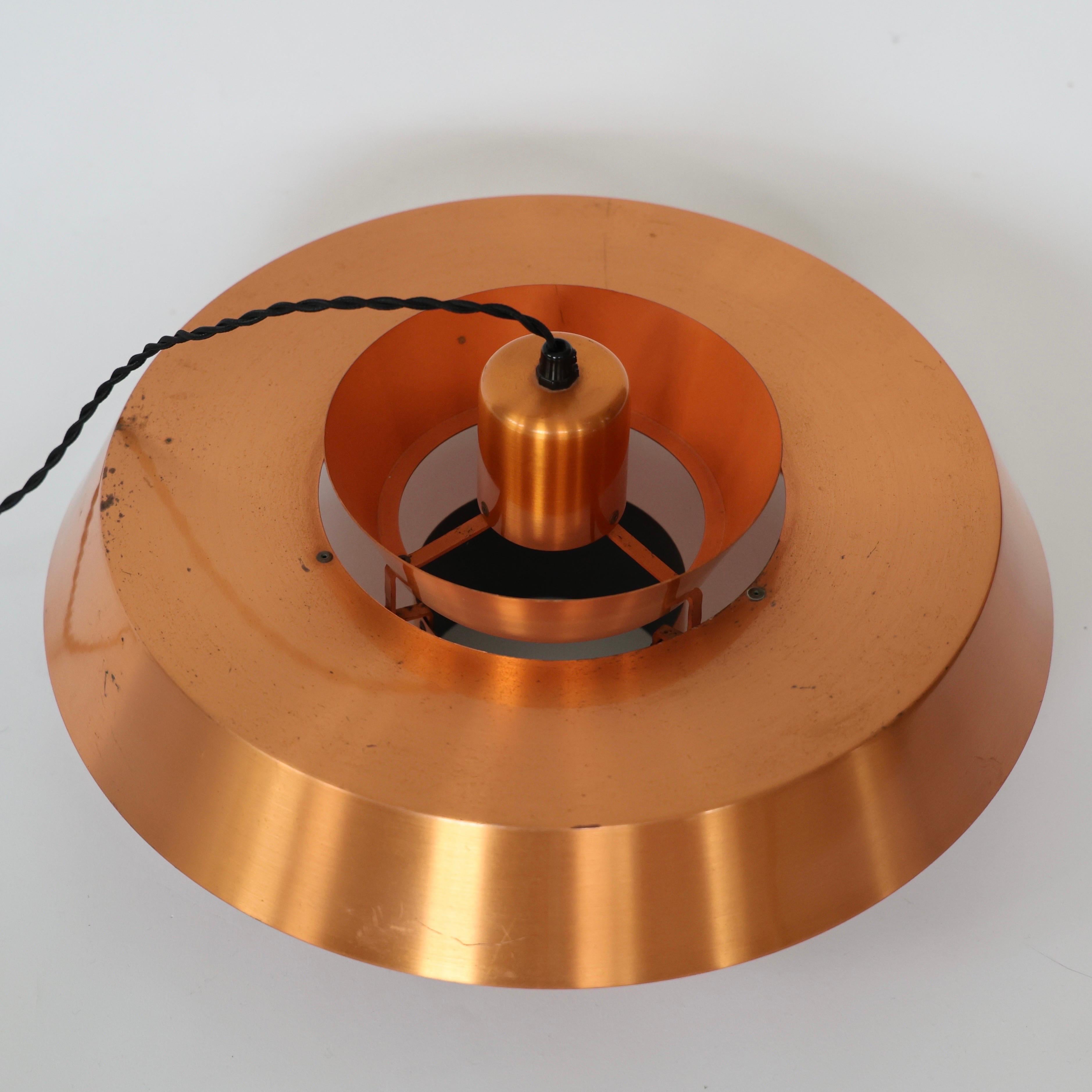 Set of Danish Modern Copper Pendant Lights by Jo Hammerborg, 1960s, Denmark For Sale 6
