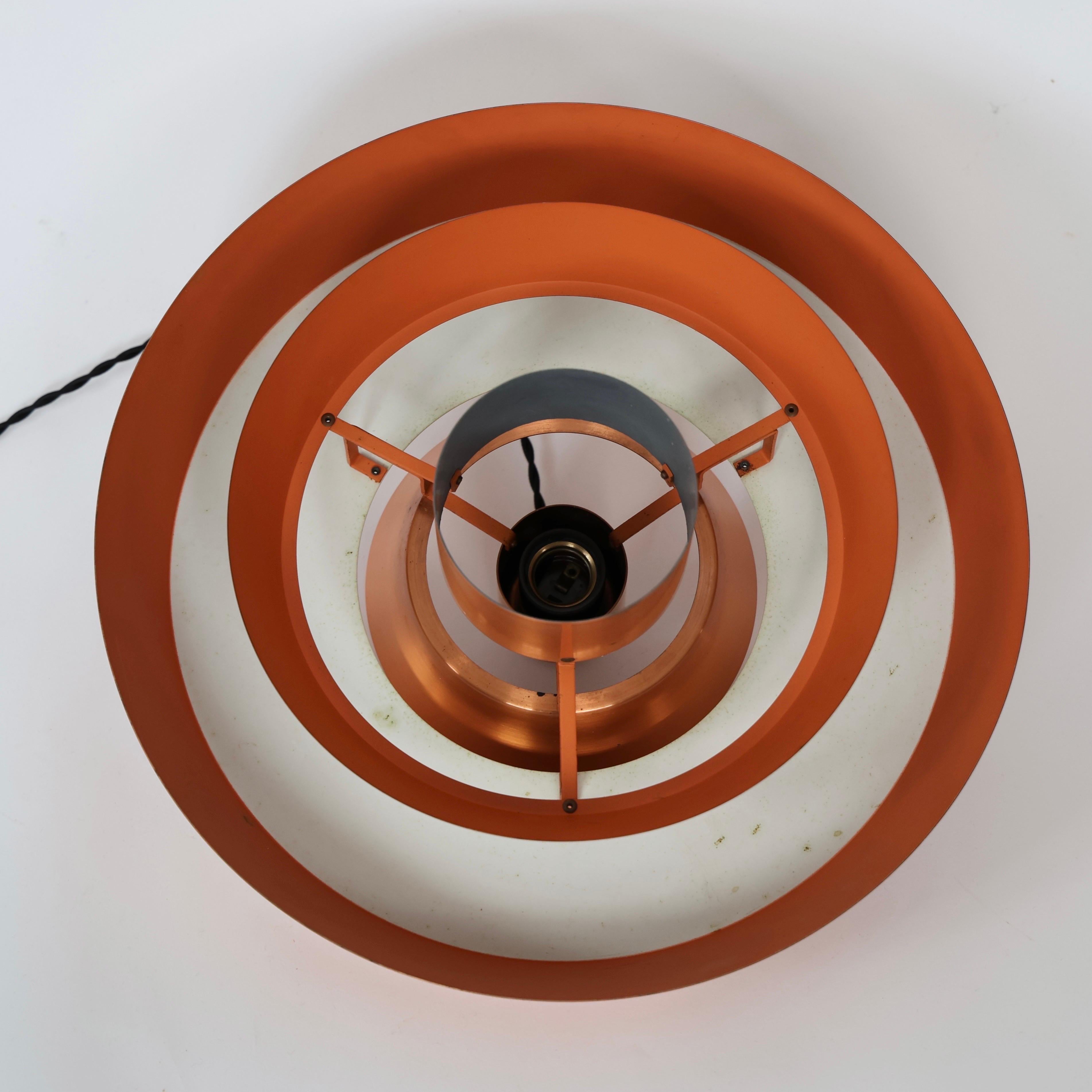 Set of Danish Modern Copper Pendant Lights by Jo Hammerborg, 1960s, Denmark For Sale 8