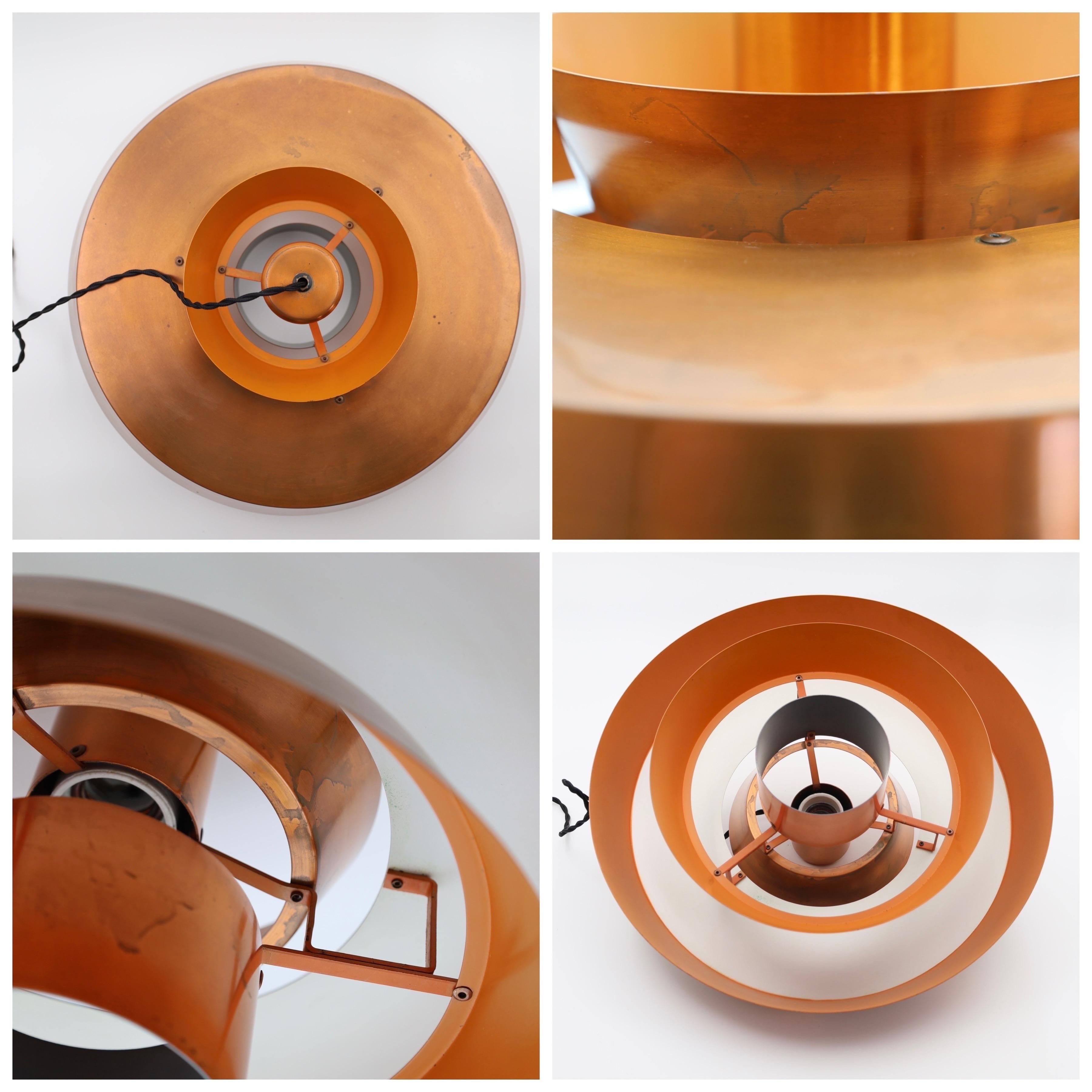 Set of Danish Modern Copper Pendant Lights by Jo Hammerborg, 1960s, Denmark 4