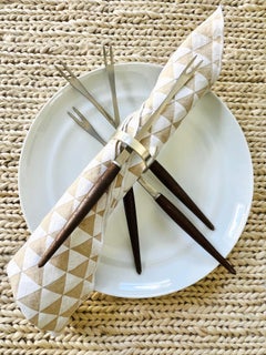 Set of Danish Modern Fondue Forks with Teak Wood Handles, c. 1960's