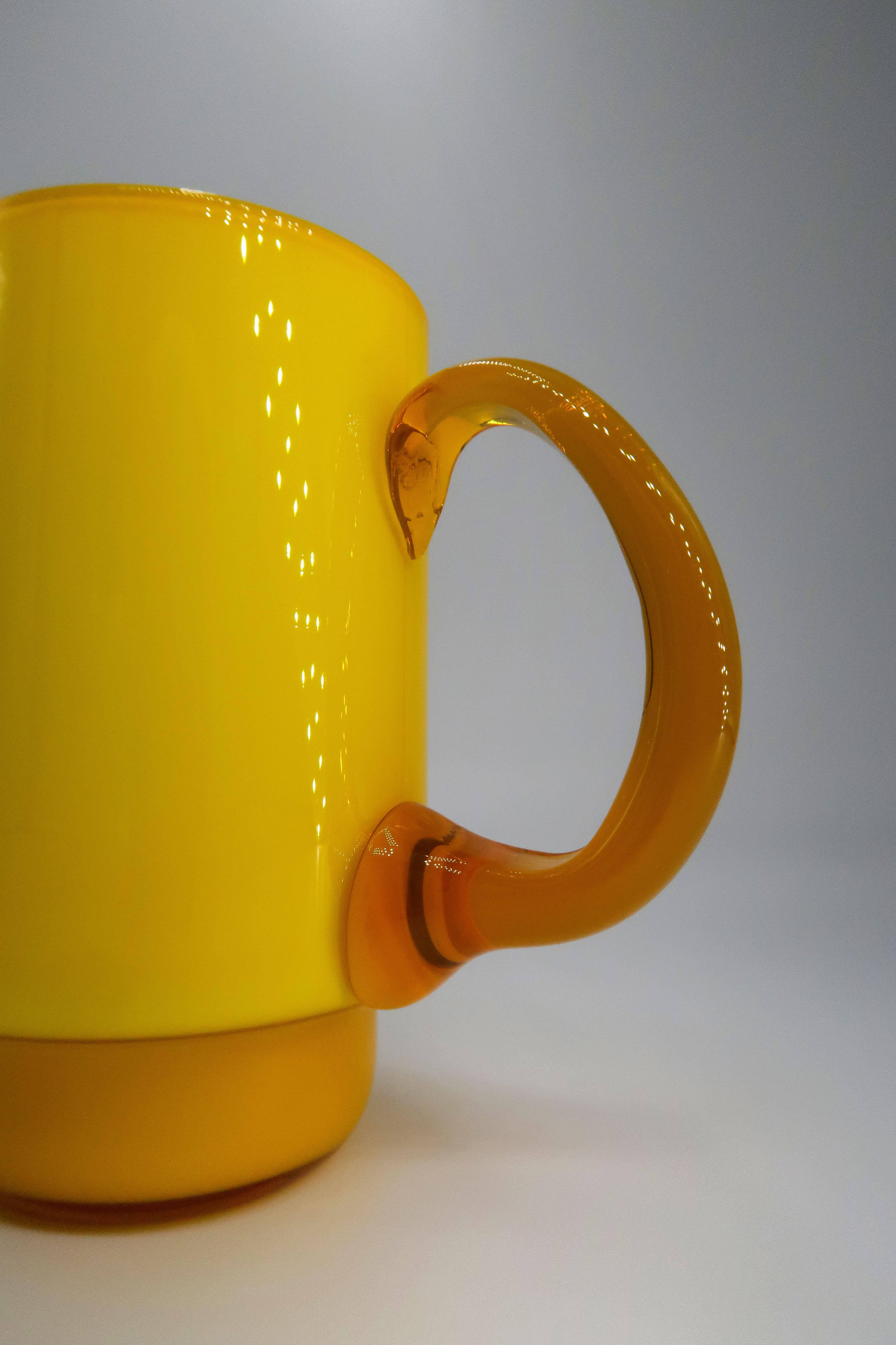 yellow glass cups