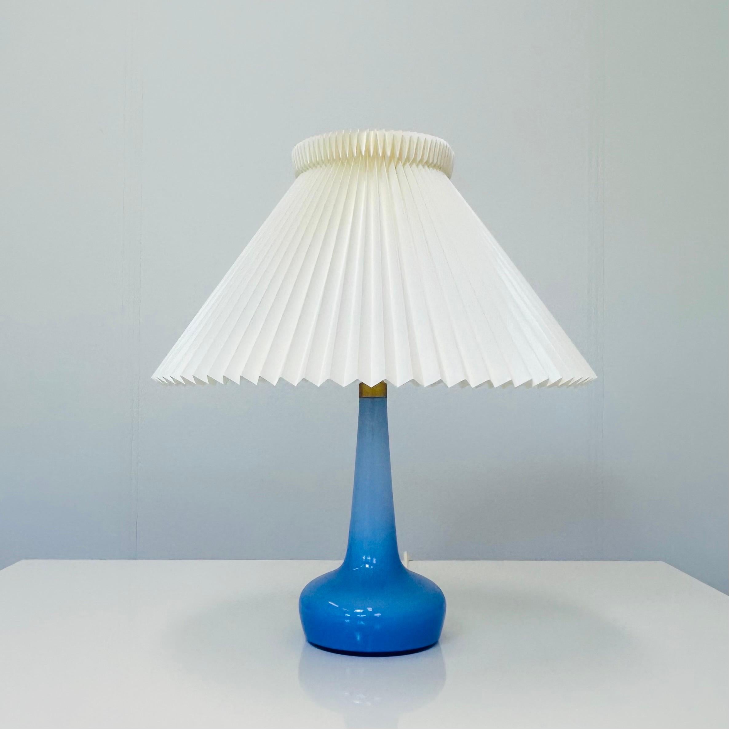Mid-20th Century Set of Danish Modern Le Klint Glass Table Lamps, Denmark For Sale