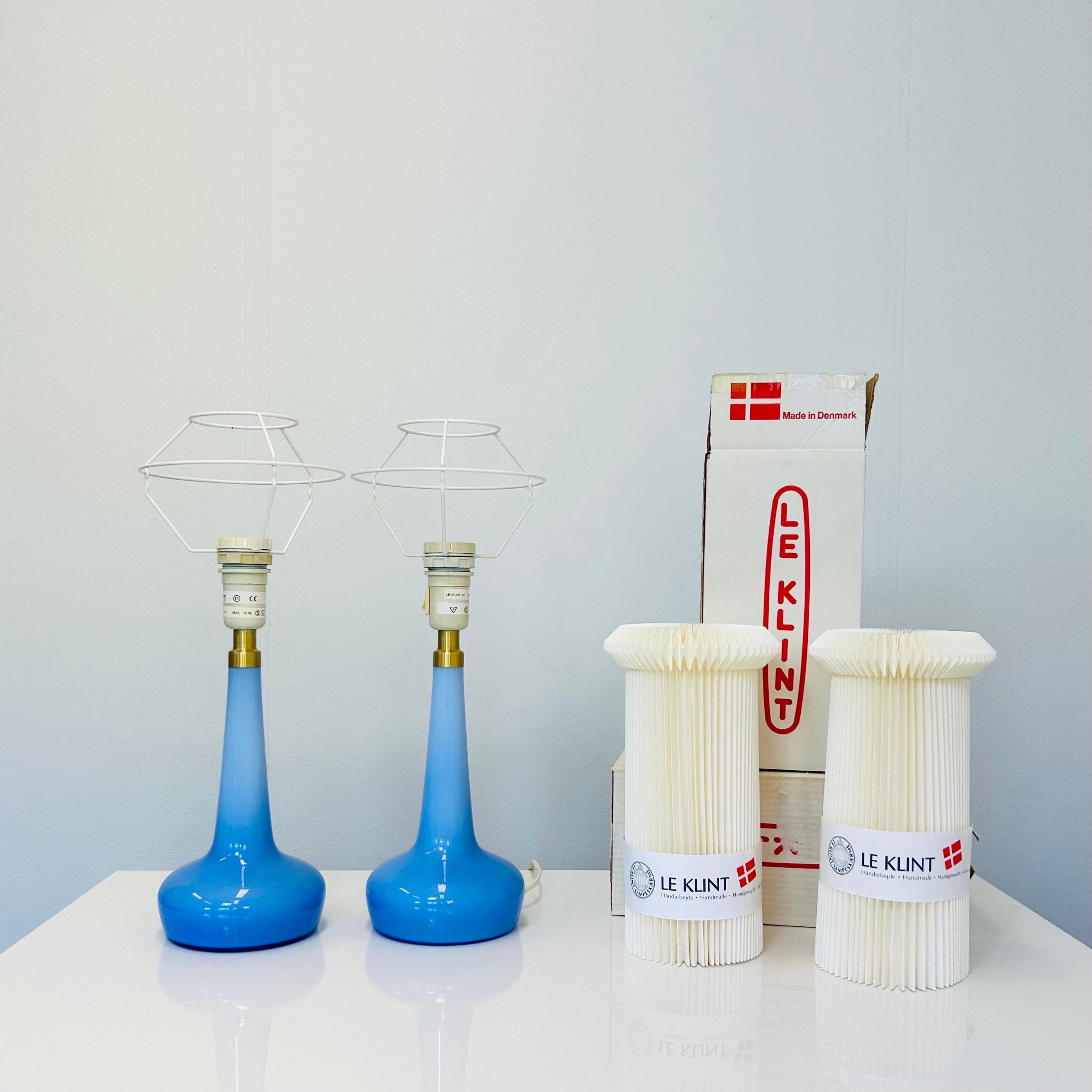 Set of Danish Modern Le Klint Glass Table Lamps, Denmark For Sale 1