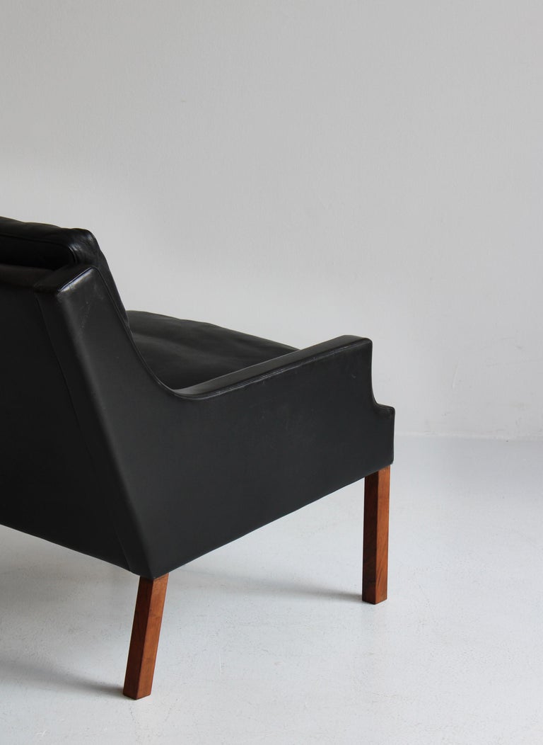 Set of Danish Modern Lounge Chairs in Black Leather by Rud Thygesen, 1966 For Sale 4
