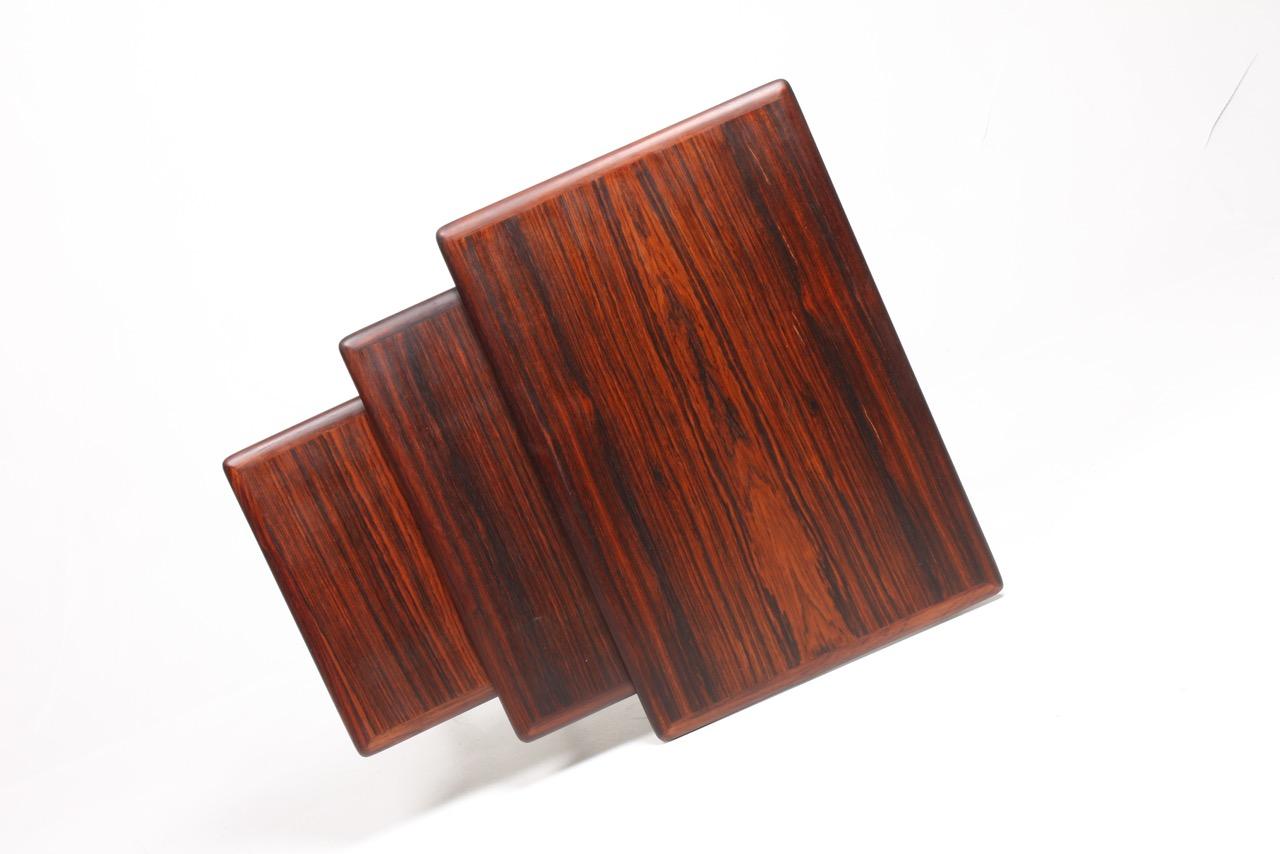 Set of Danish Modern Nesting Tables in Rosewood by Poul Hundevad, 1960s 1