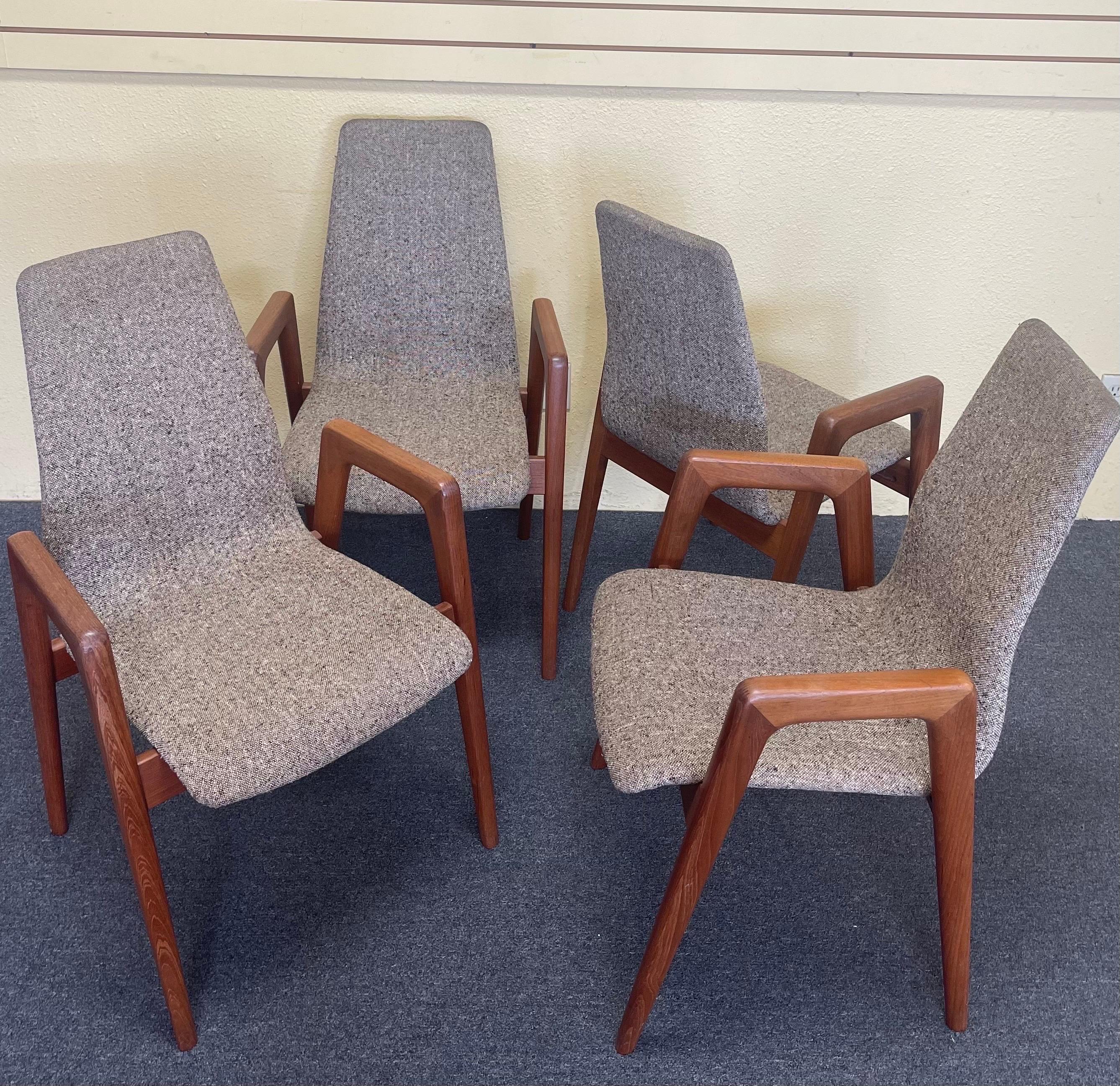 Scandinavian Modern Set of Danish Modern Teak Dining Chairs by Kai Kristiansen for Shou Andersenz