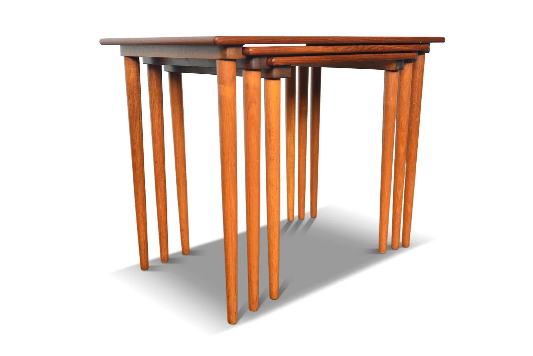 Mid-Century Modern Set of Danish Modern Teak Nesting Tables For Sale
