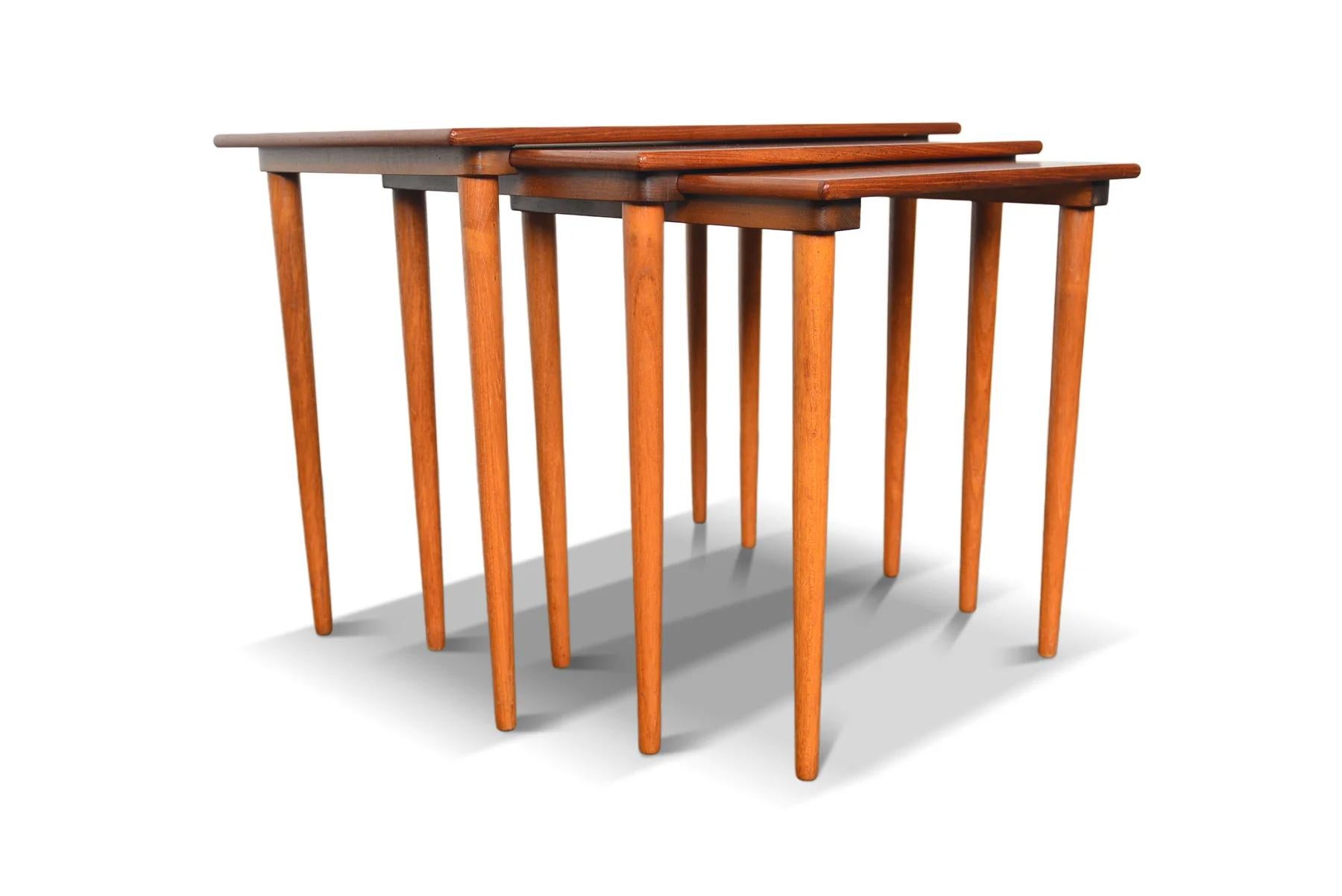 Set of Danish Modern Teak Nesting Tables In Good Condition For Sale In Berkeley, CA