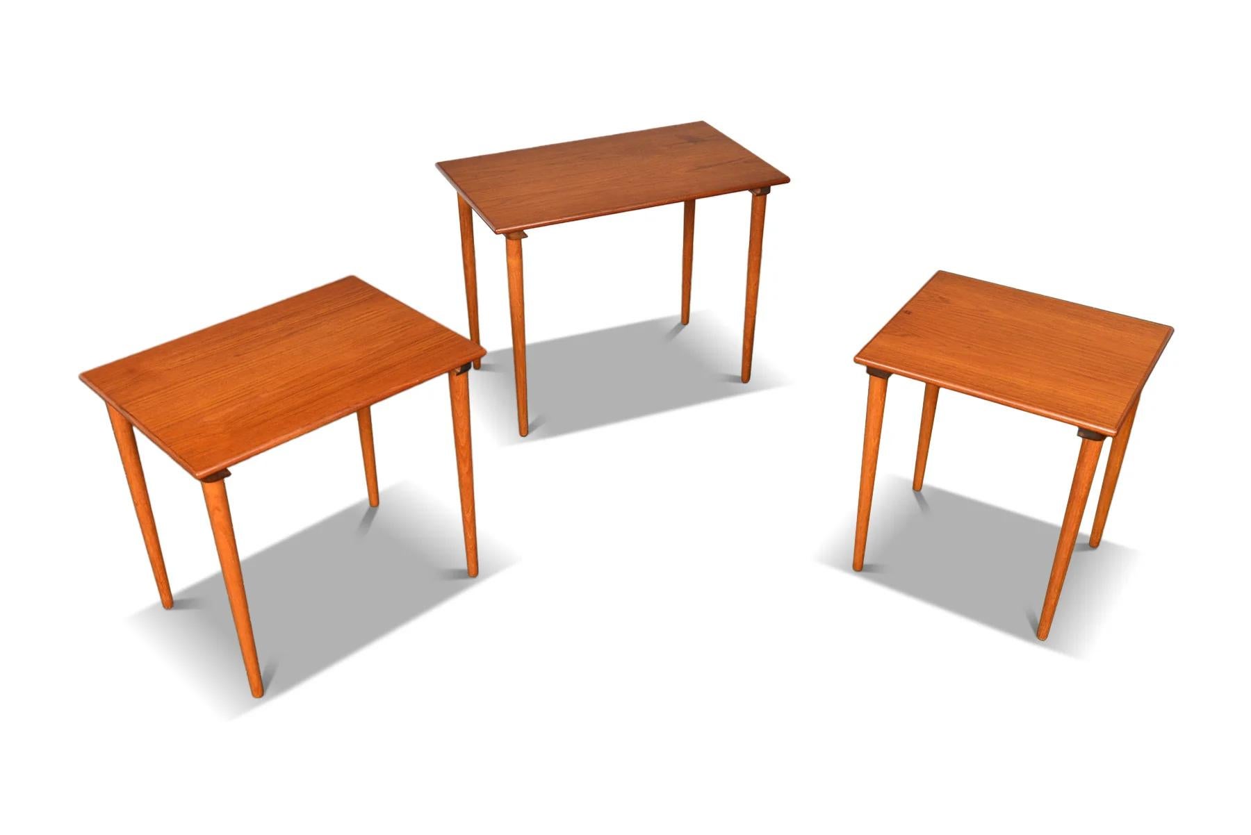 20th Century Set of Danish Modern Teak Nesting Tables For Sale