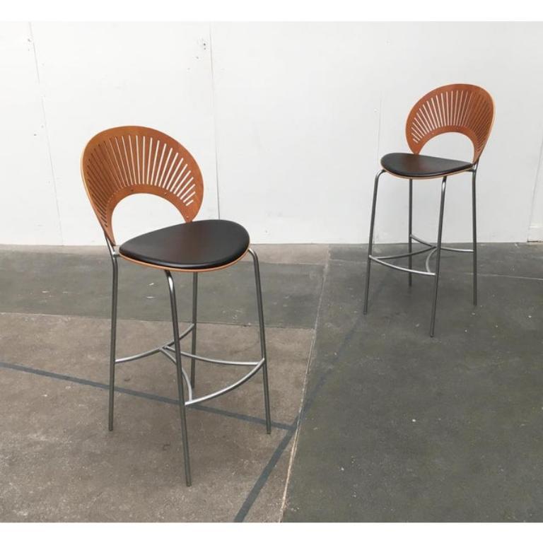 20th Century Set of Danish Trinidad Barstools by Nanna Ditzel for Fredericia, 1990s For Sale