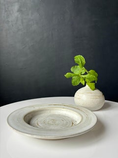 White Dish and Globe Vase Ceramic Set, 1970s