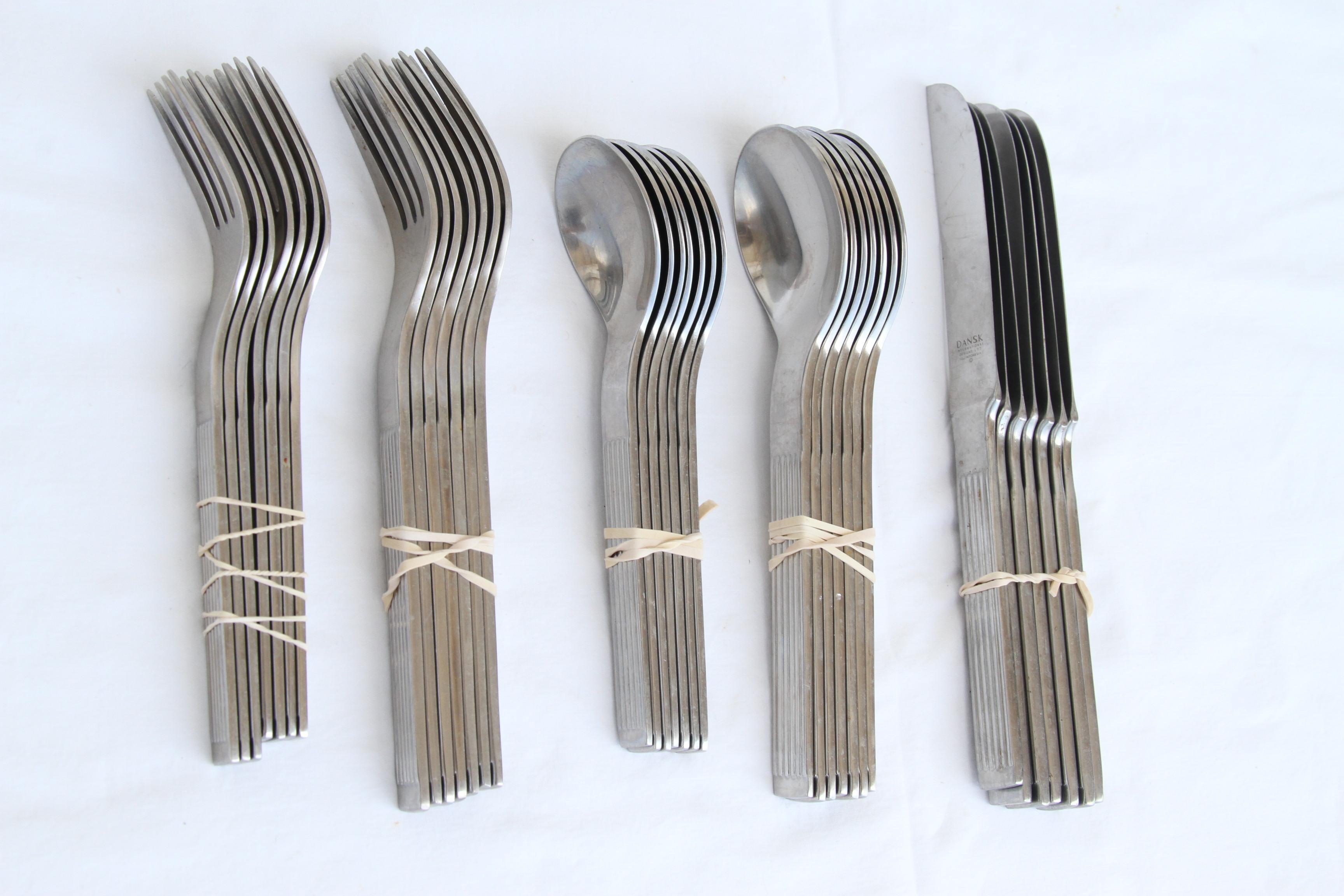 Danish Set of Dansk Stainless Flatware For Sale