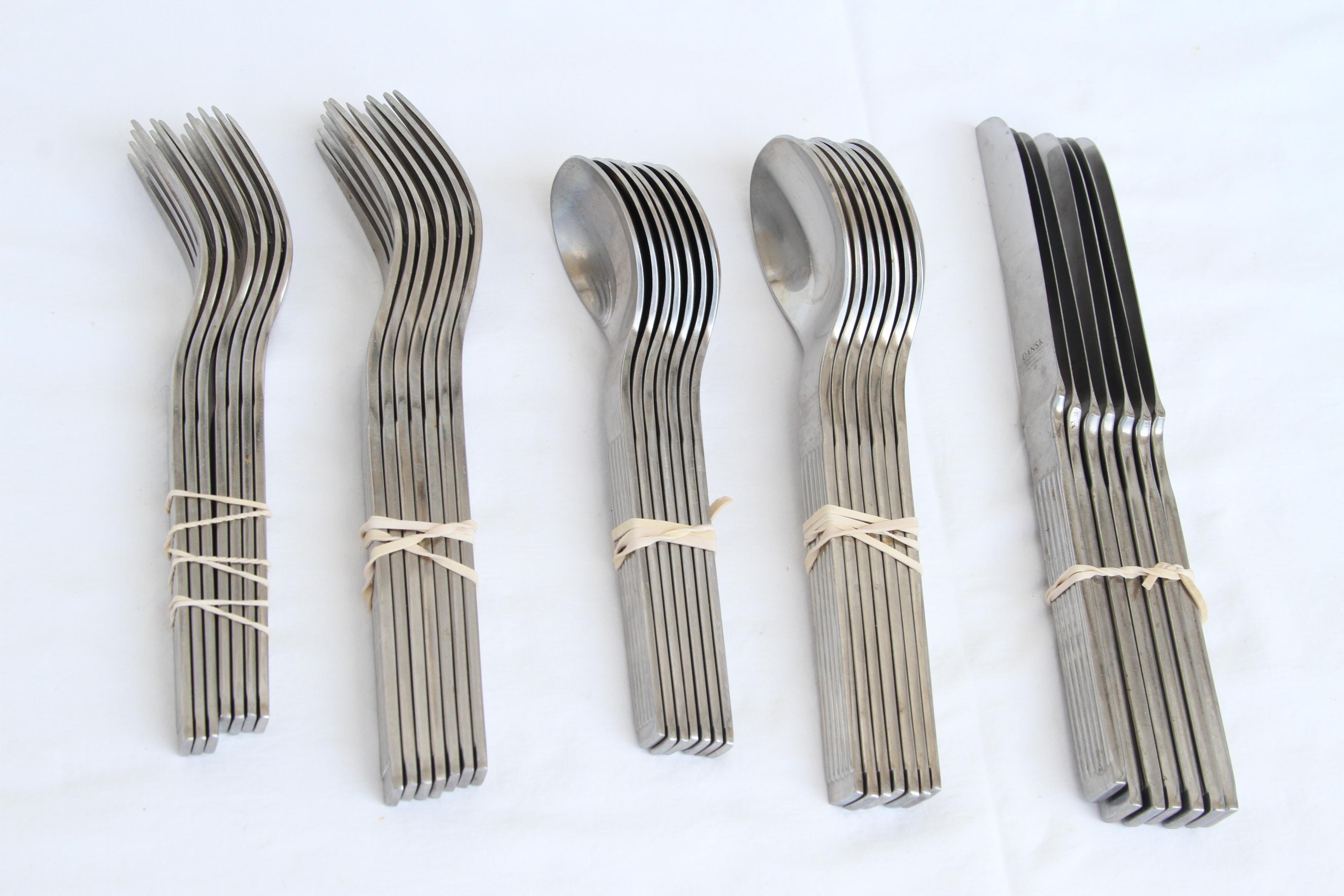 Set of Dansk Stainless Flatware In Good Condition For Sale In Pasadena, TX