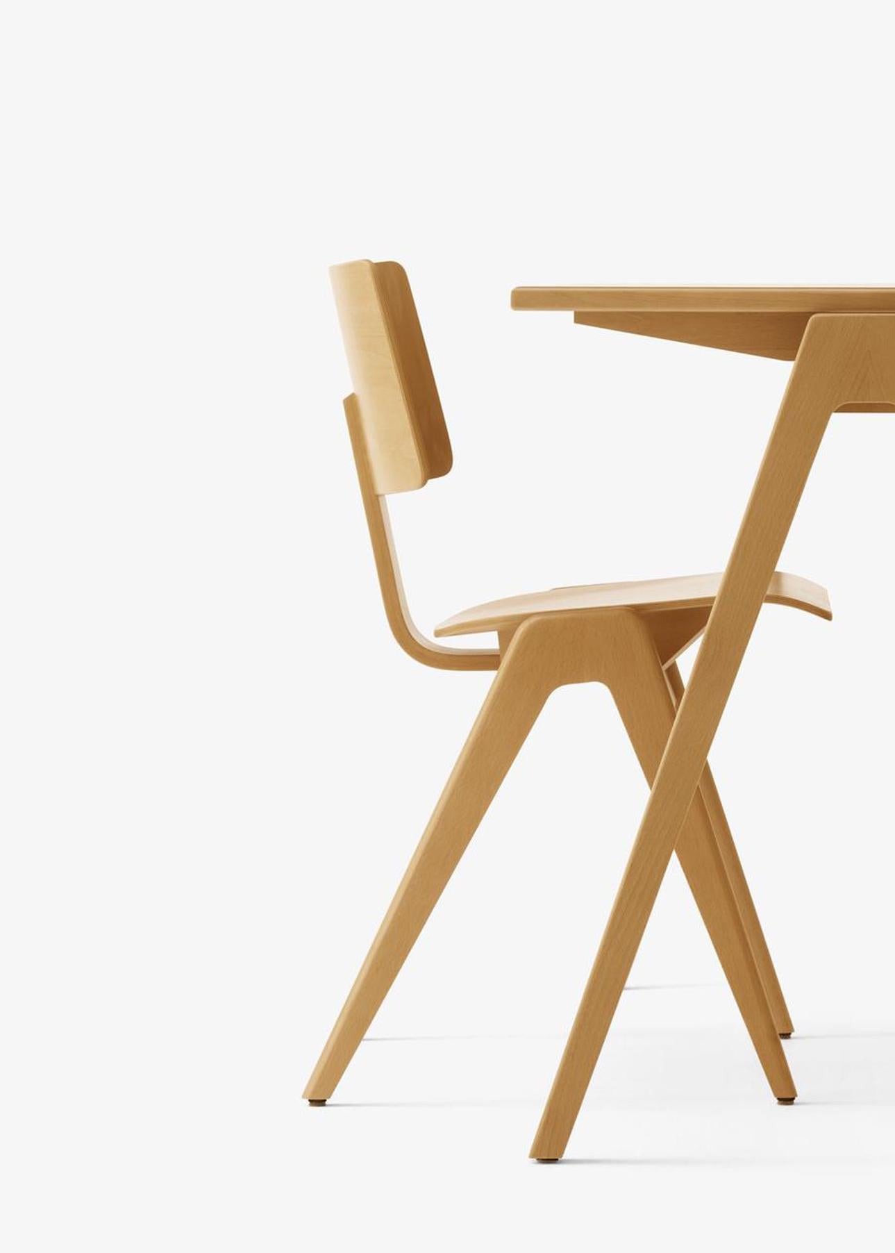 Mid-Century Modern Set of Daystak Table and Chair - Beech & Beech/Walnut - by Robin Day for &T For Sale