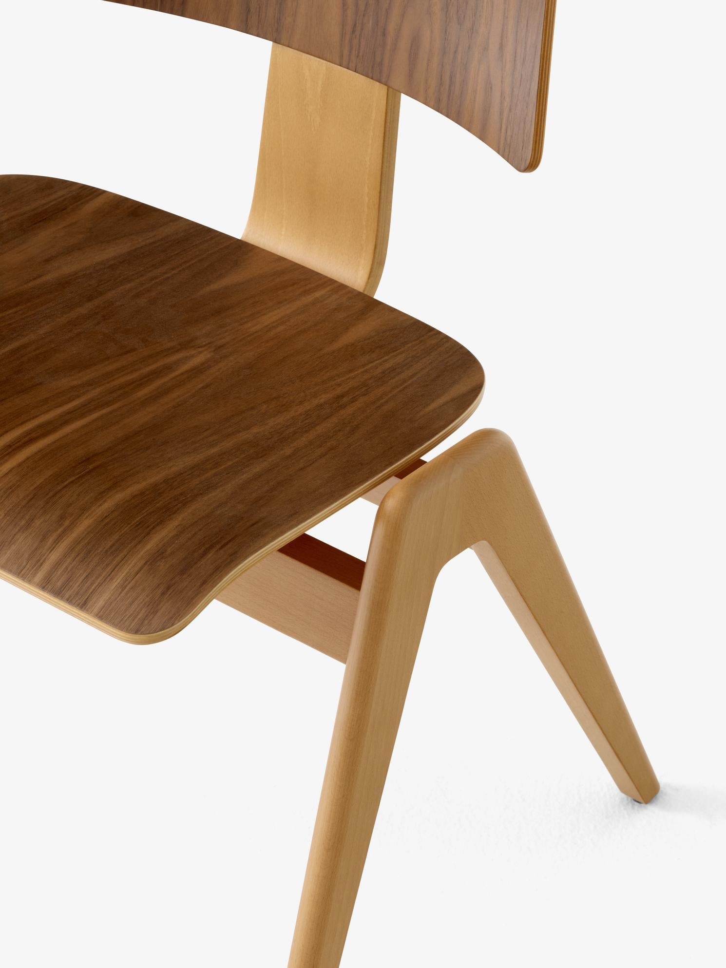 Wood Set of Daystak Table and Chair - Beech & Beech/Walnut - by Robin Day for &T For Sale