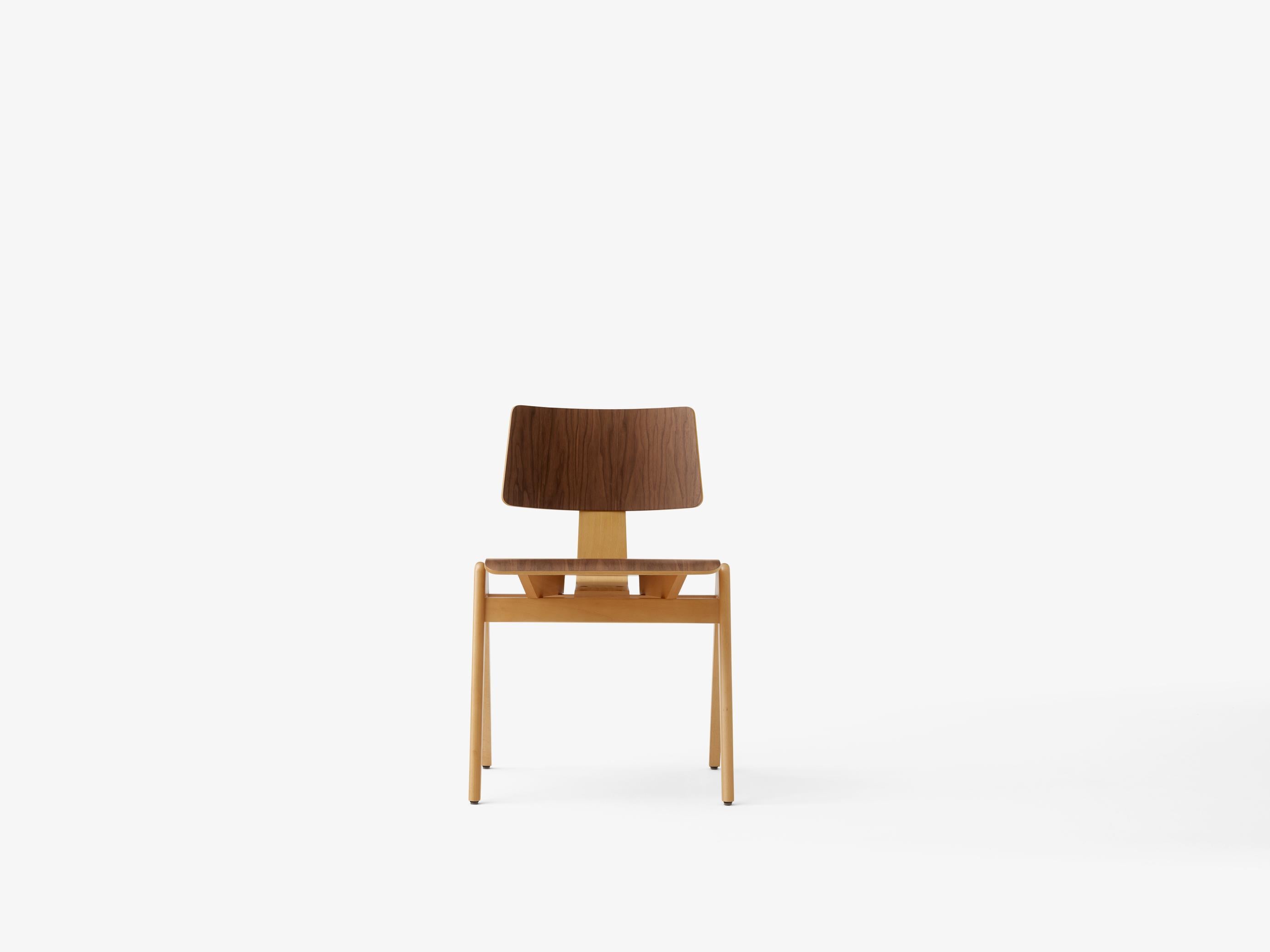 Set of Daystak Table and Chair - Beech & Beech/Walnut - by Robin Day for &T For Sale 1
