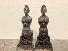 Set of Decorative Mermaid Andirons